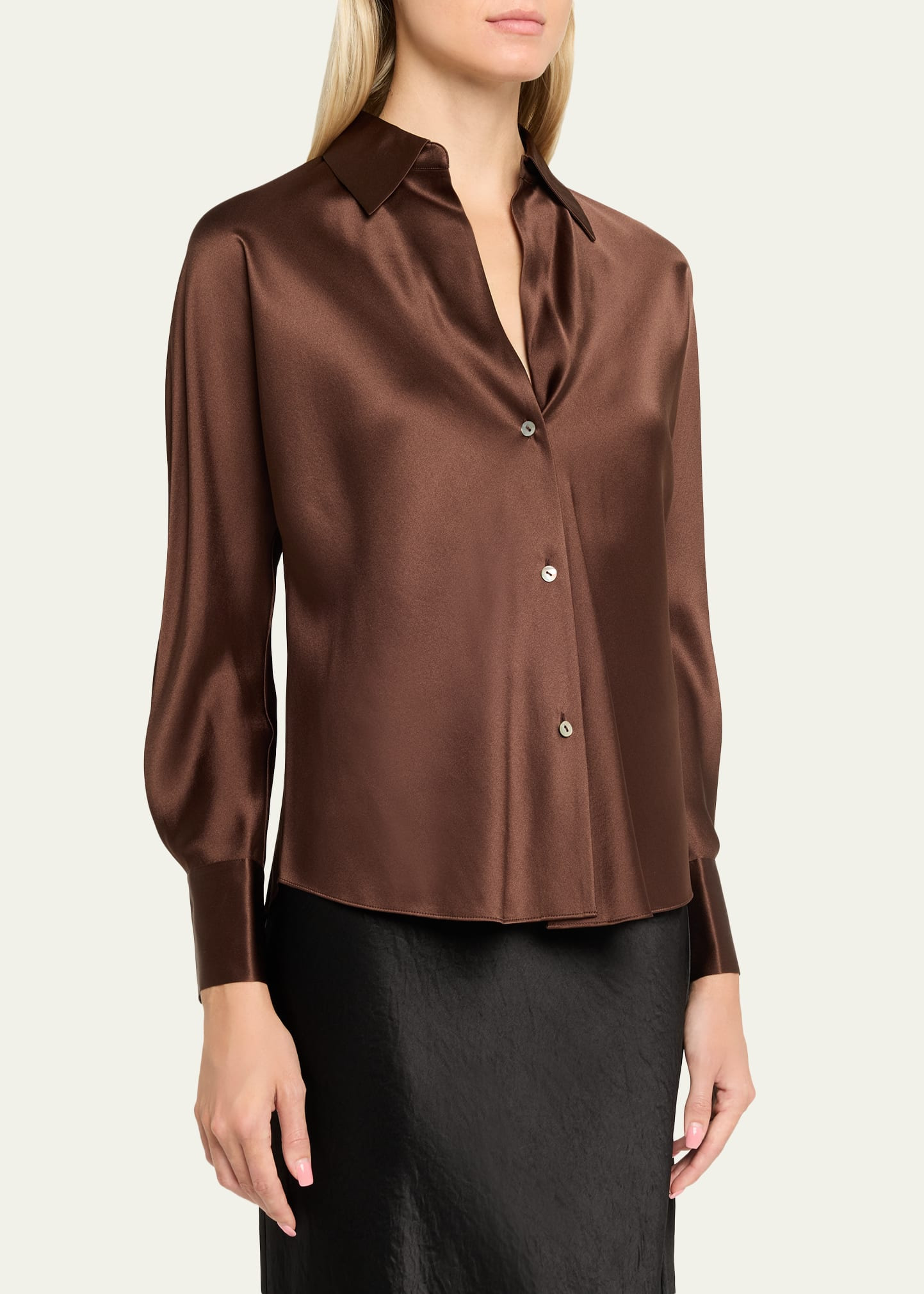 Bias Silk Long-Sleeve Blouse - 4