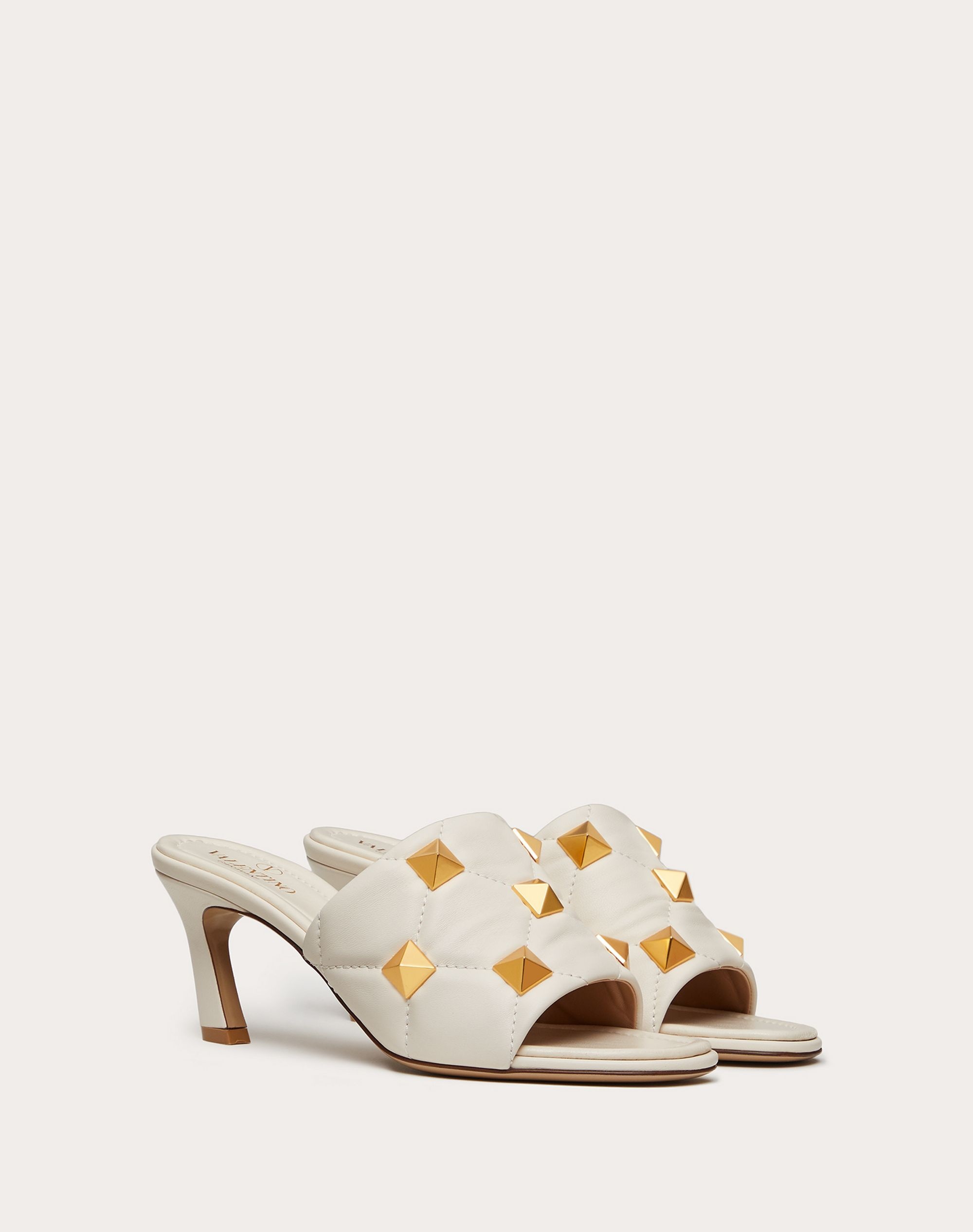 ROMAN STUD SLIDE SANDAL IN QUILTED NAPPA 65 MM - 2