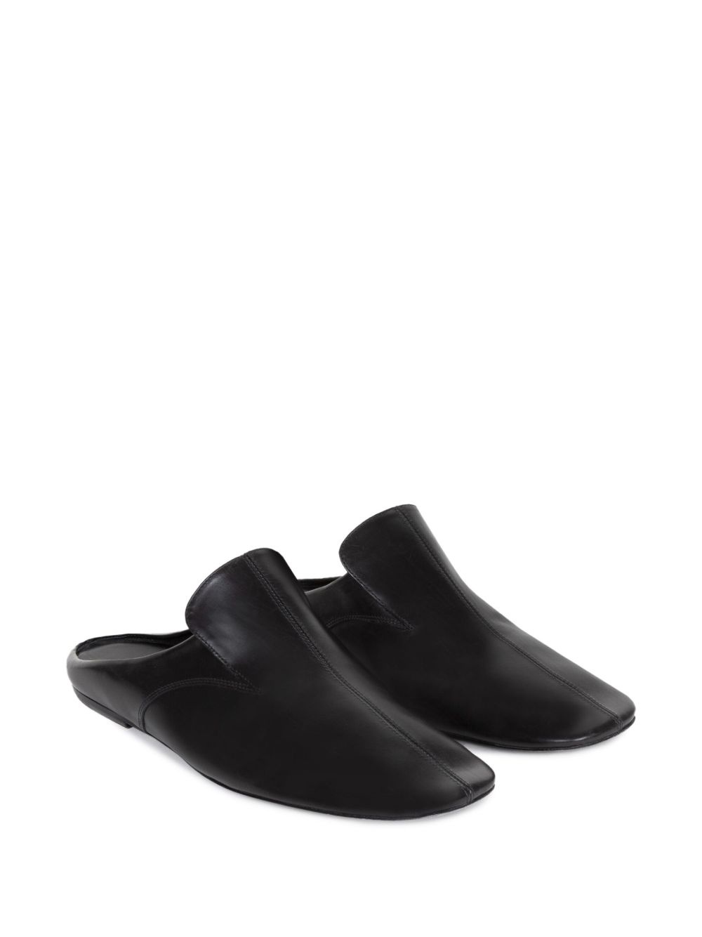 paneled leather mules - 2
