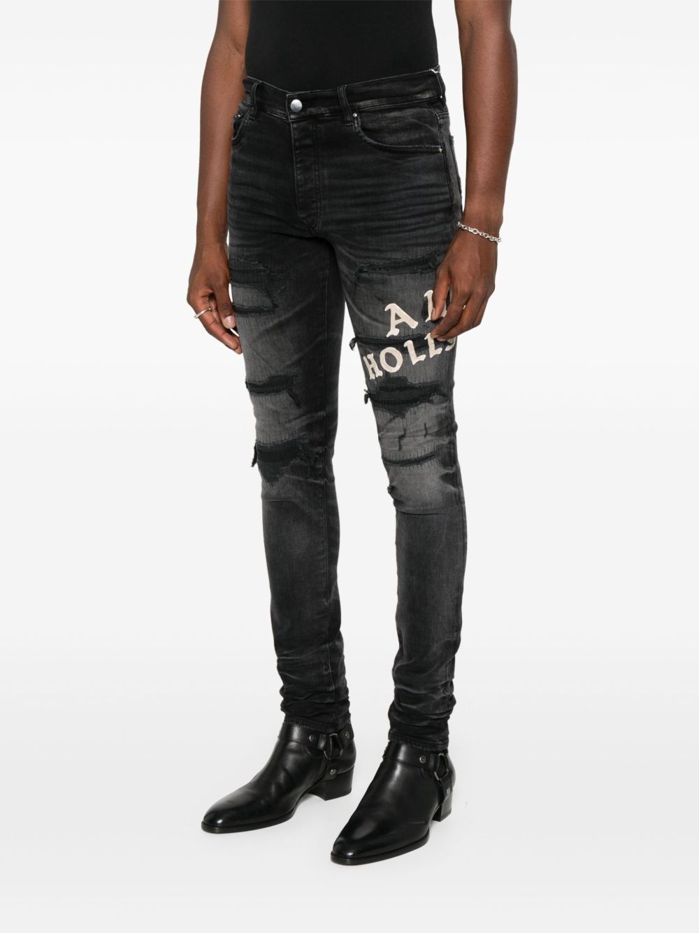 distressed-effect skinny jeans - 3