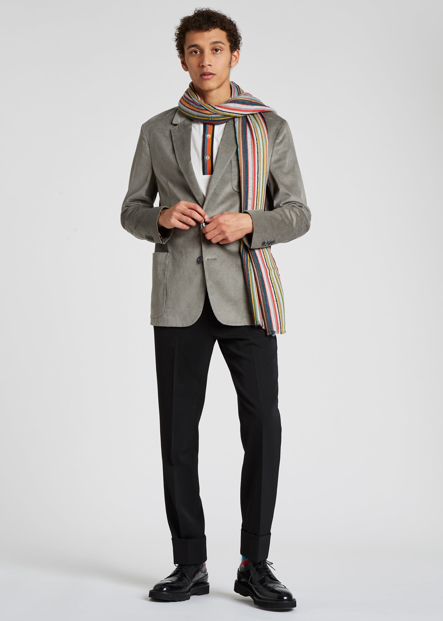 'Signature Stripe' Textured Scarf - 5