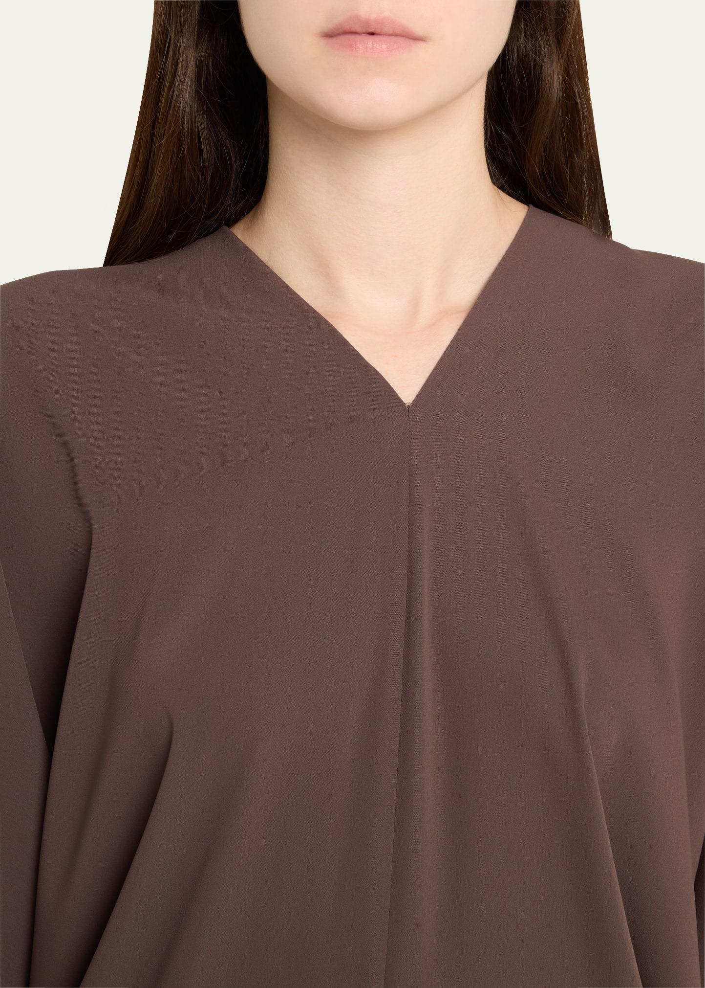 Draped V-Neck Midi Dress - 5