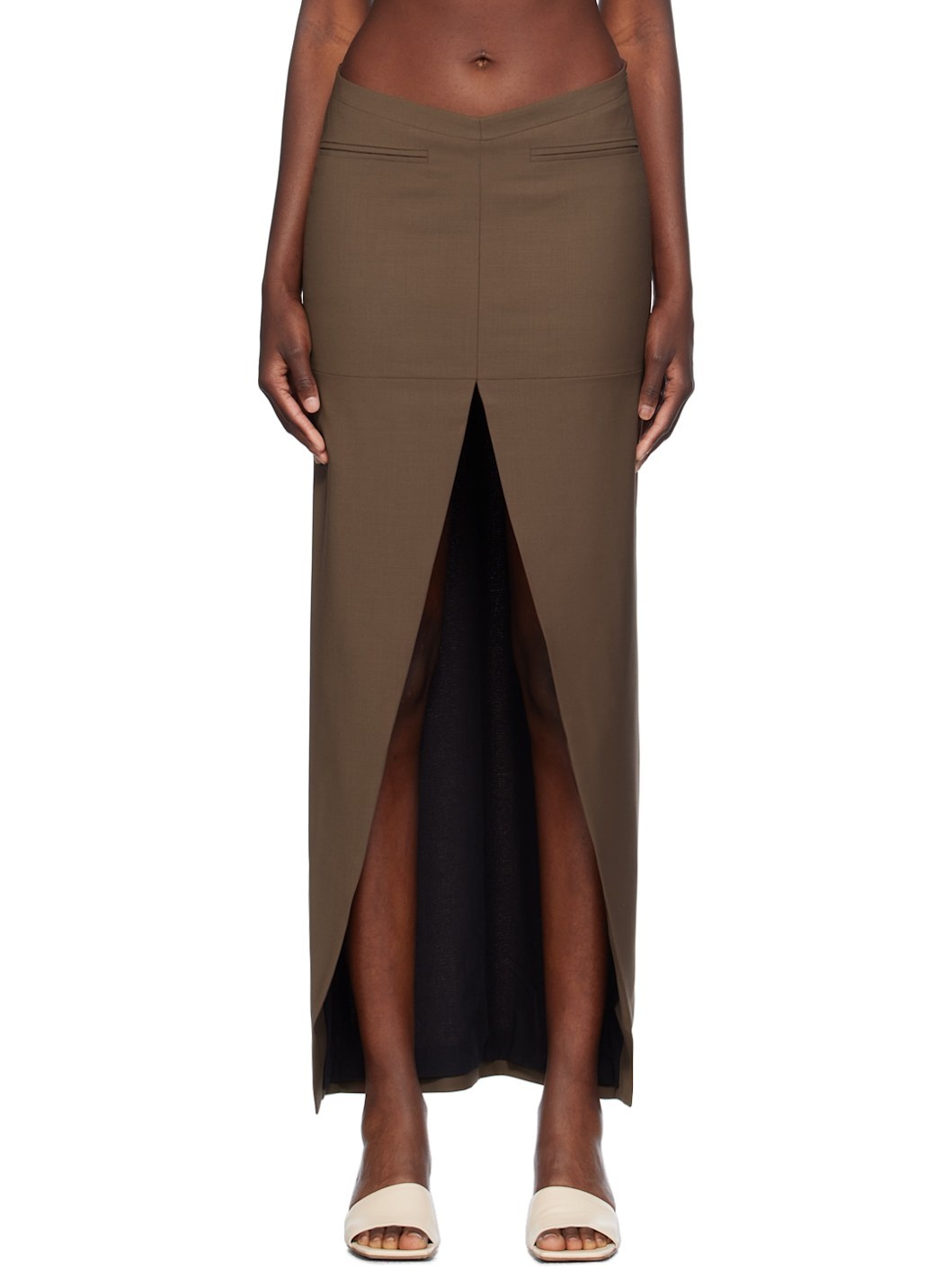 Brown Castor Maxi Skirt - 1