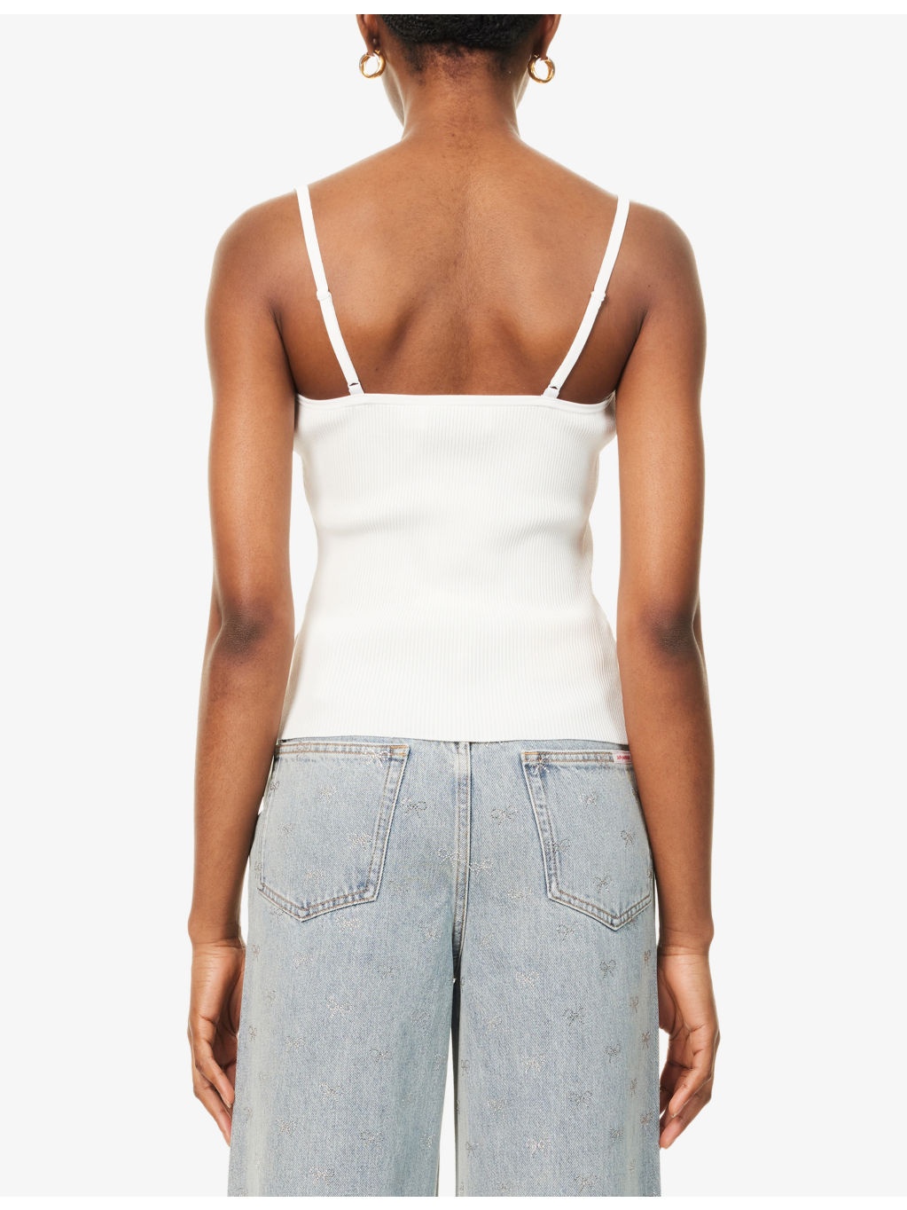 Lace-Trim Ribbed Knit Top - 4