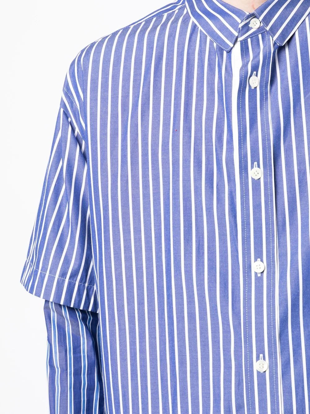 stripe-print layered shirt - 5