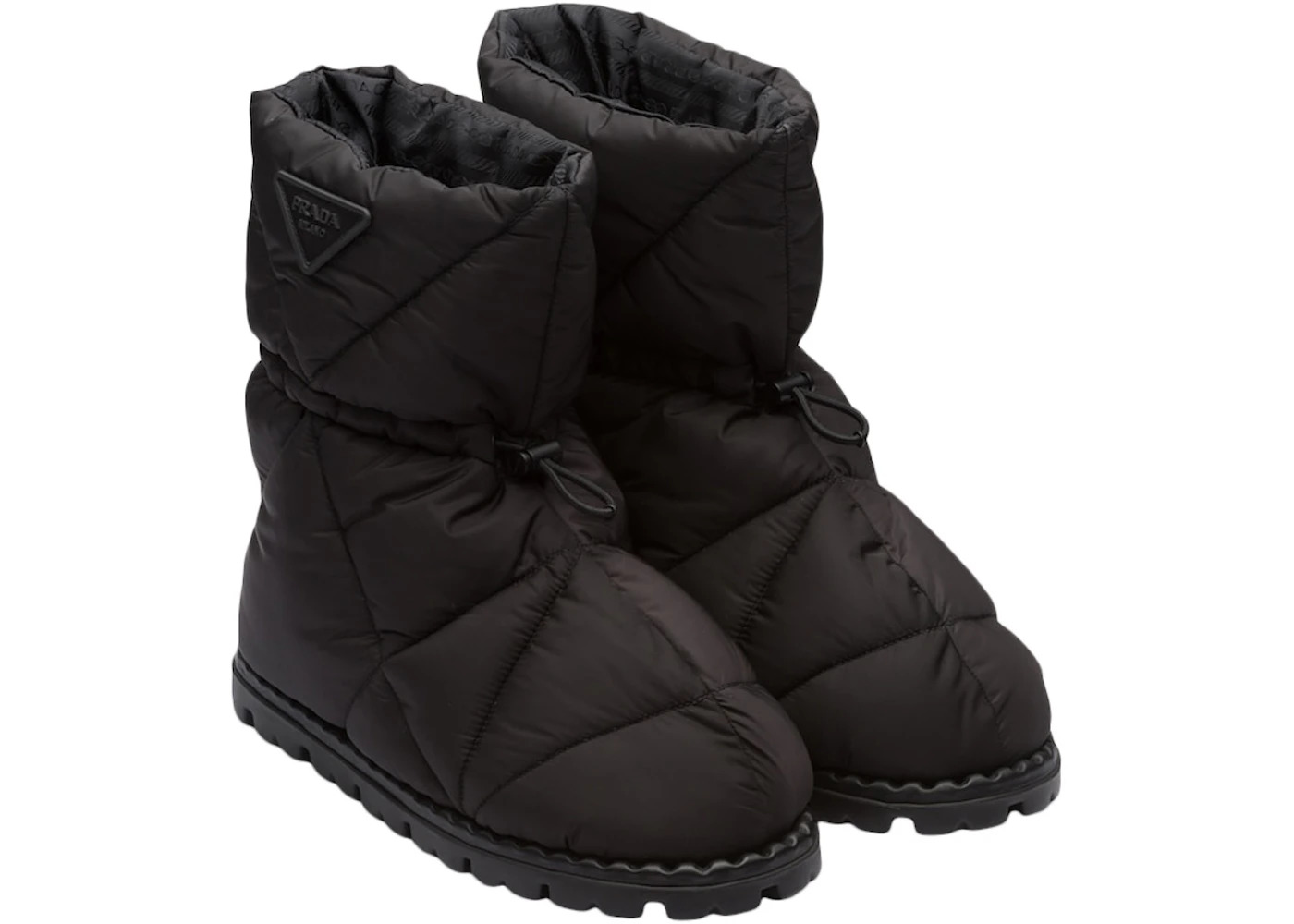 Prada Quilted Booties Black Nylon - 2