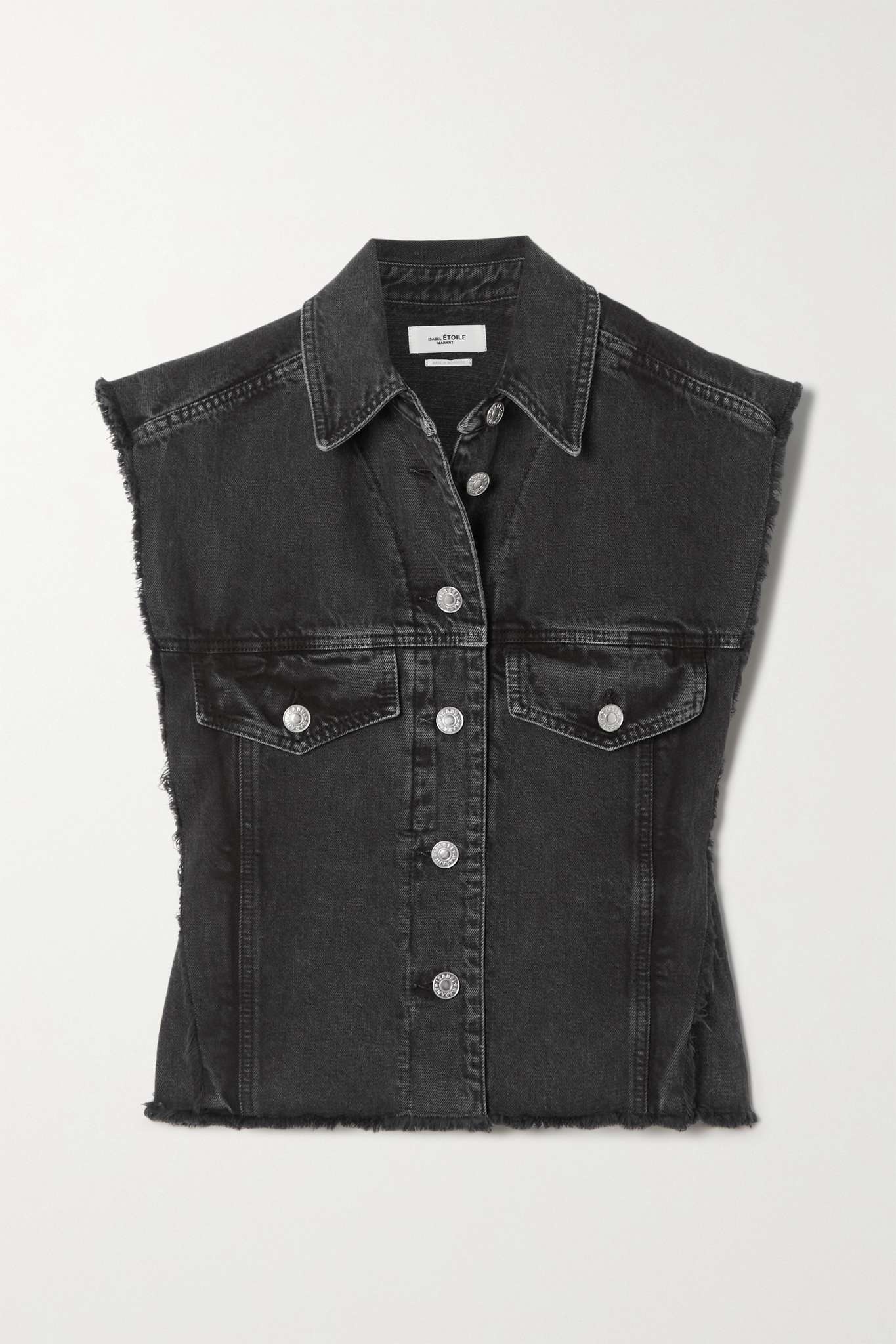 Tyra frayed denim vest - 1