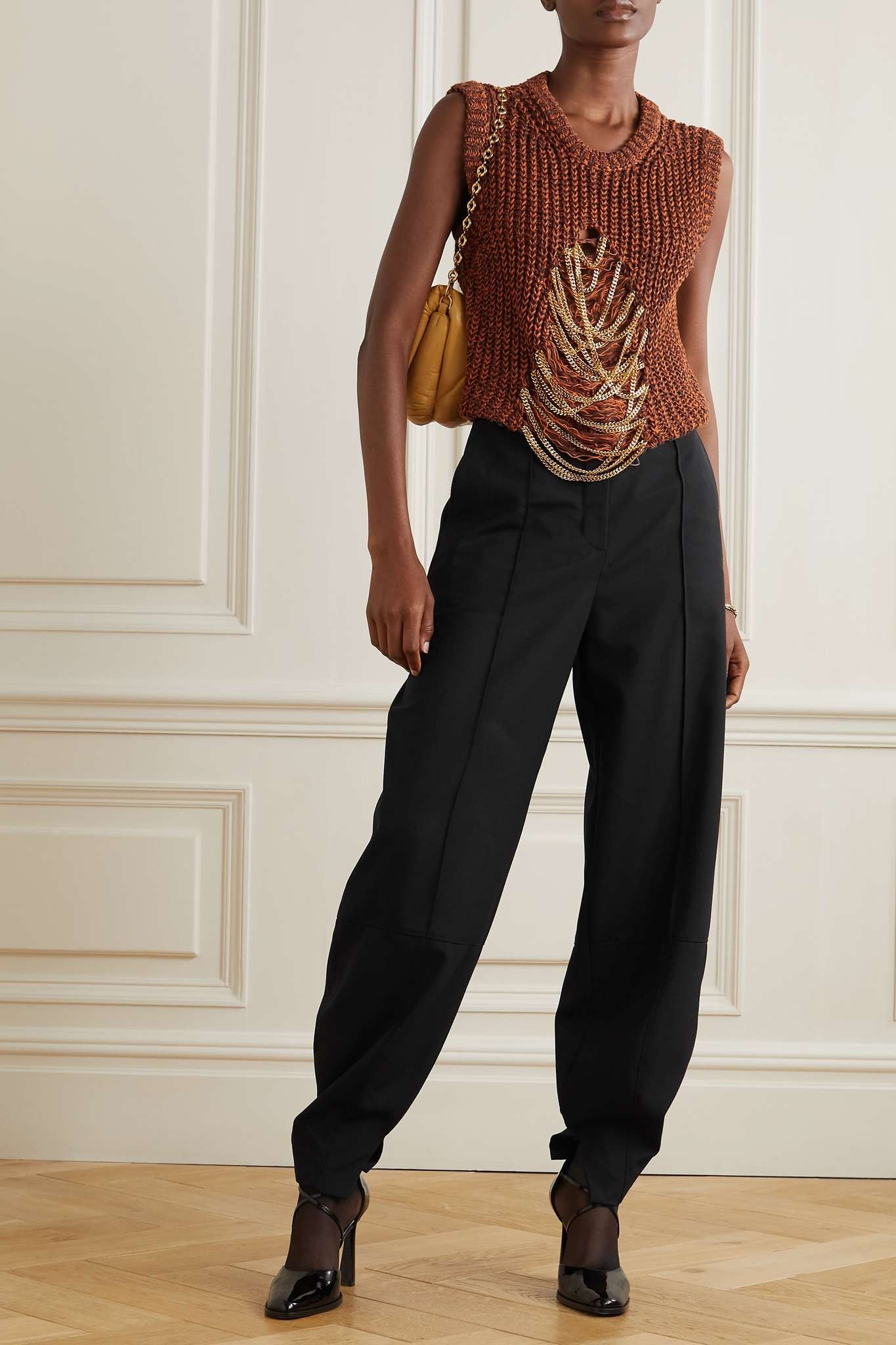 Pleated grain de poudre wool tapered pants - 2