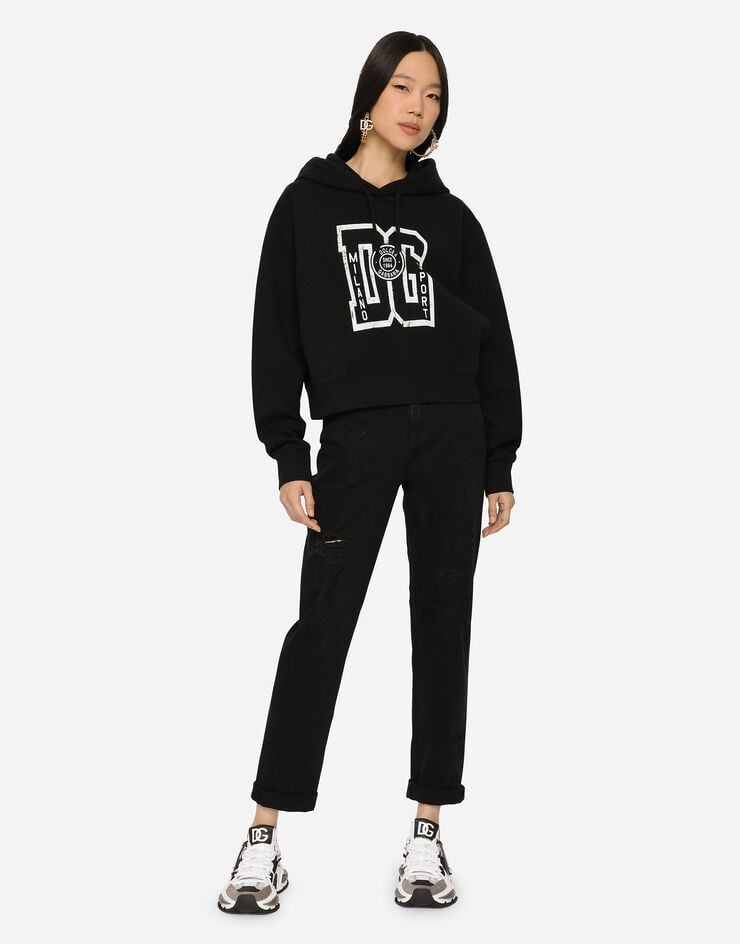 Jersey hoodie with DG print - 2