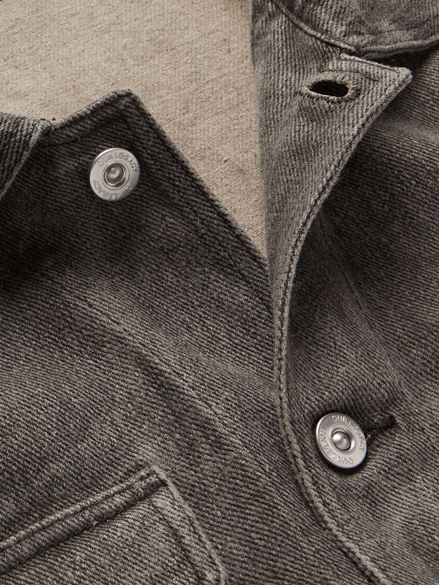 Washed Linen-Denim Trucker Jacket - 5