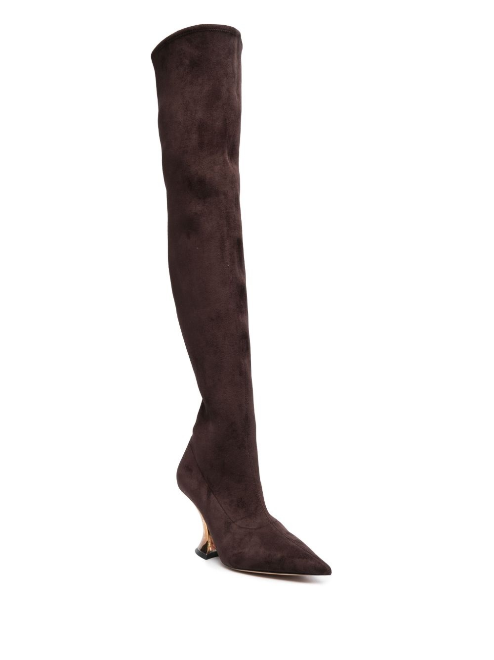 100mm thigh-high suede boots - 2