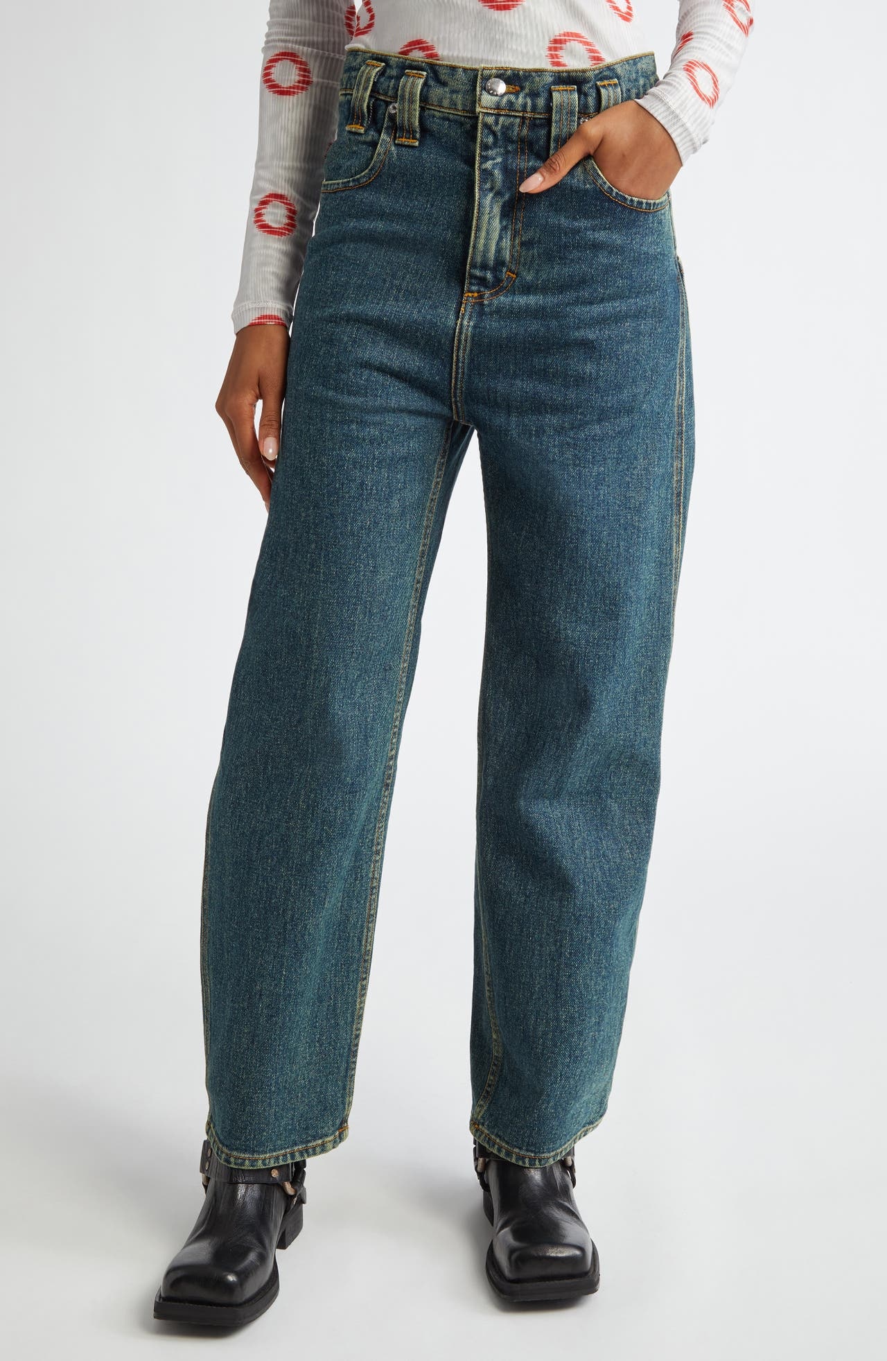 Eckhaus Latta Baggy Carpenter Jeans in New Blue at Nordstrom - 1