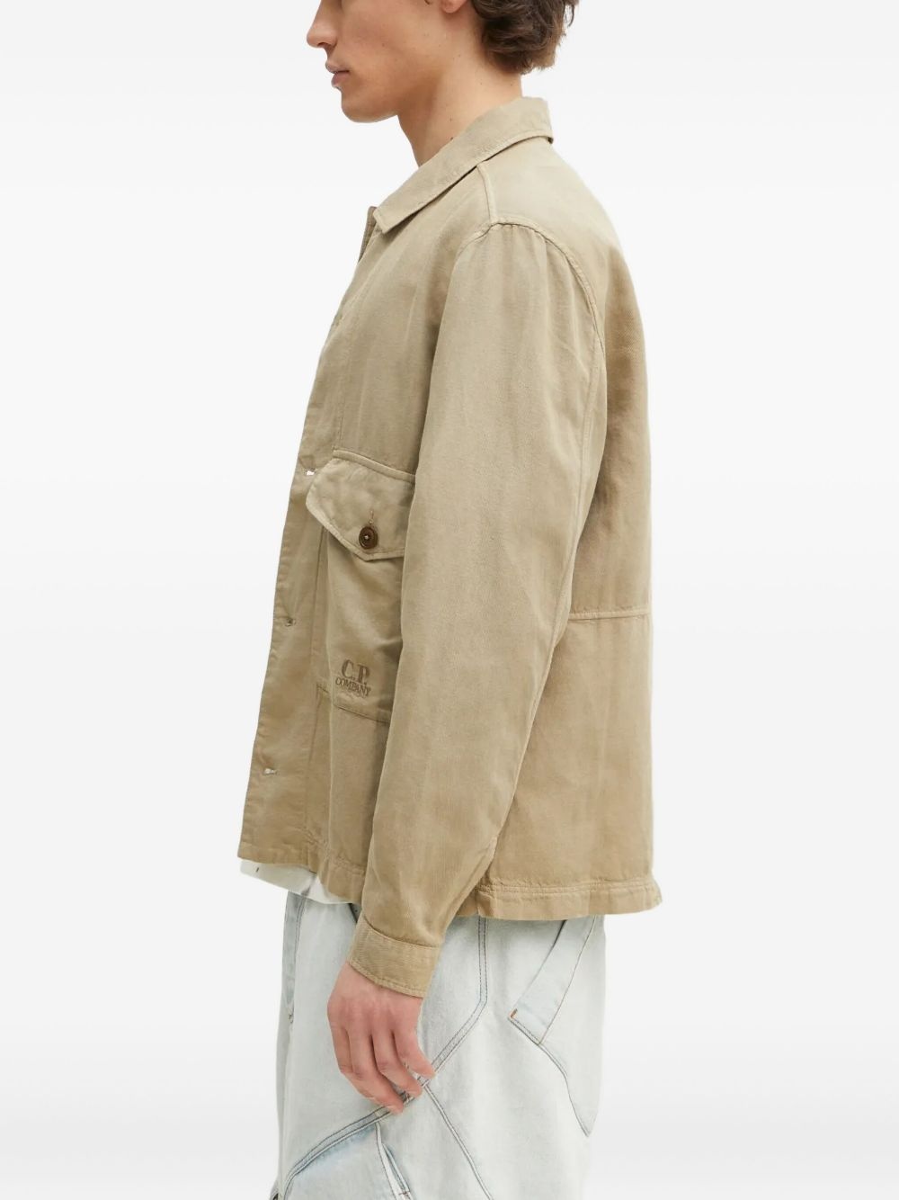 pocket-detail shirt jacket - 2
