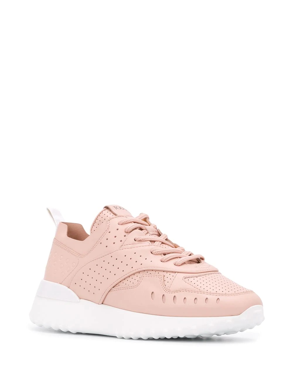 perforated detail low top sneakers - 2