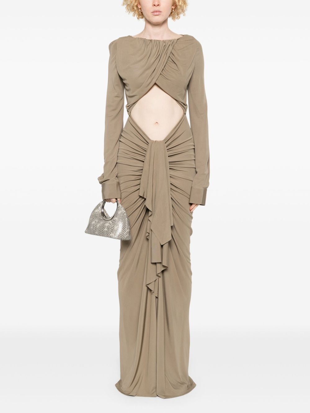 bateau draped maxi dress - 2