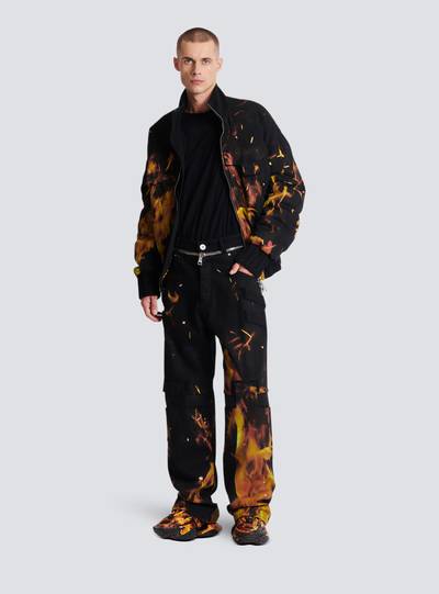 Balmain Fire print jeans with inserts outlook