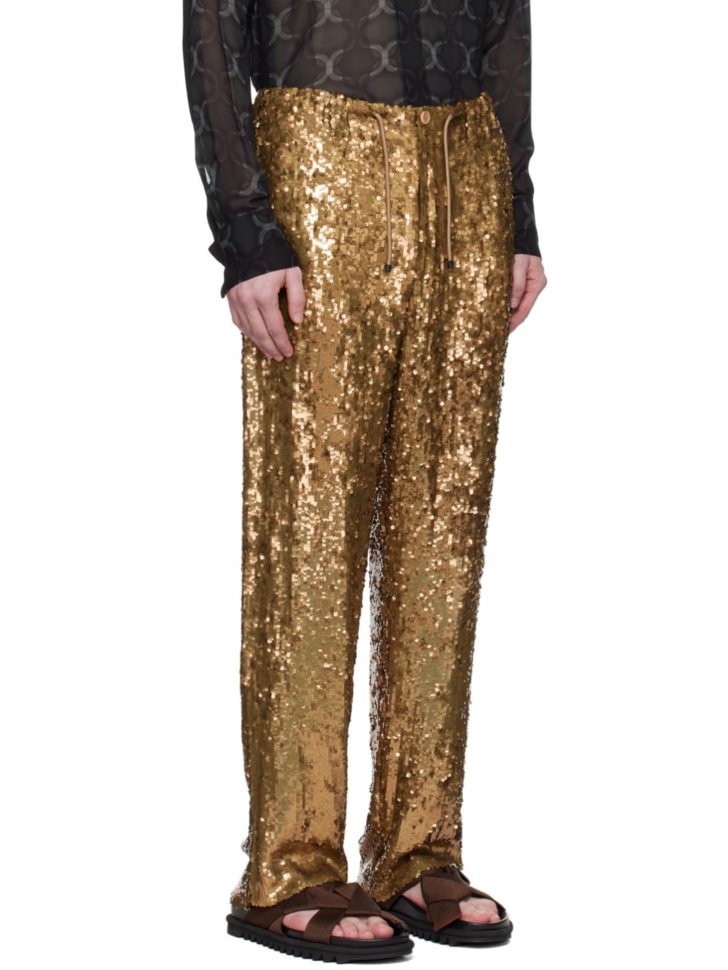 Gold Embellished Trousers - 2