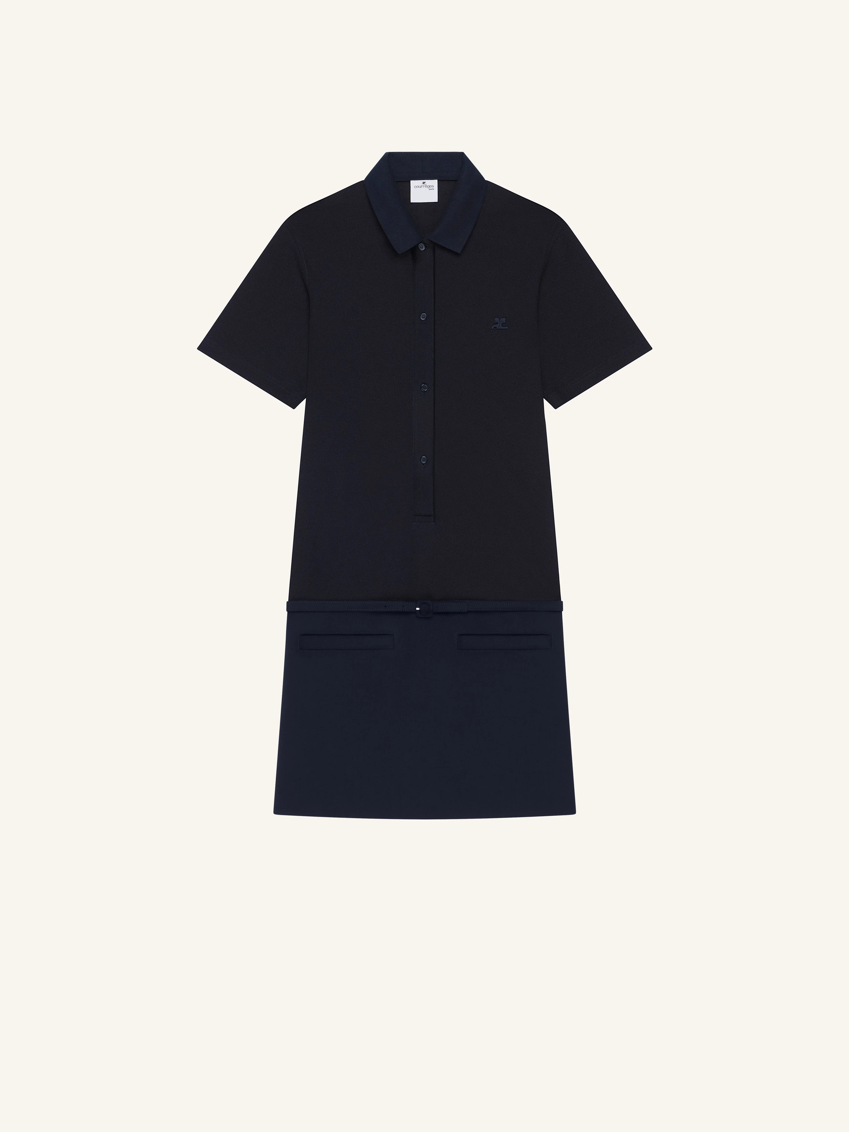 BI-MATERIAL POLO DRESS - 1