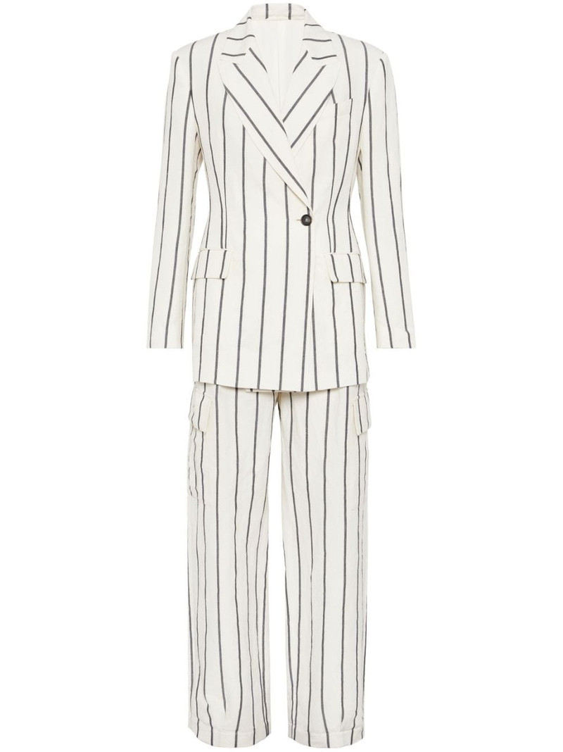 striped linen-blend suit 1