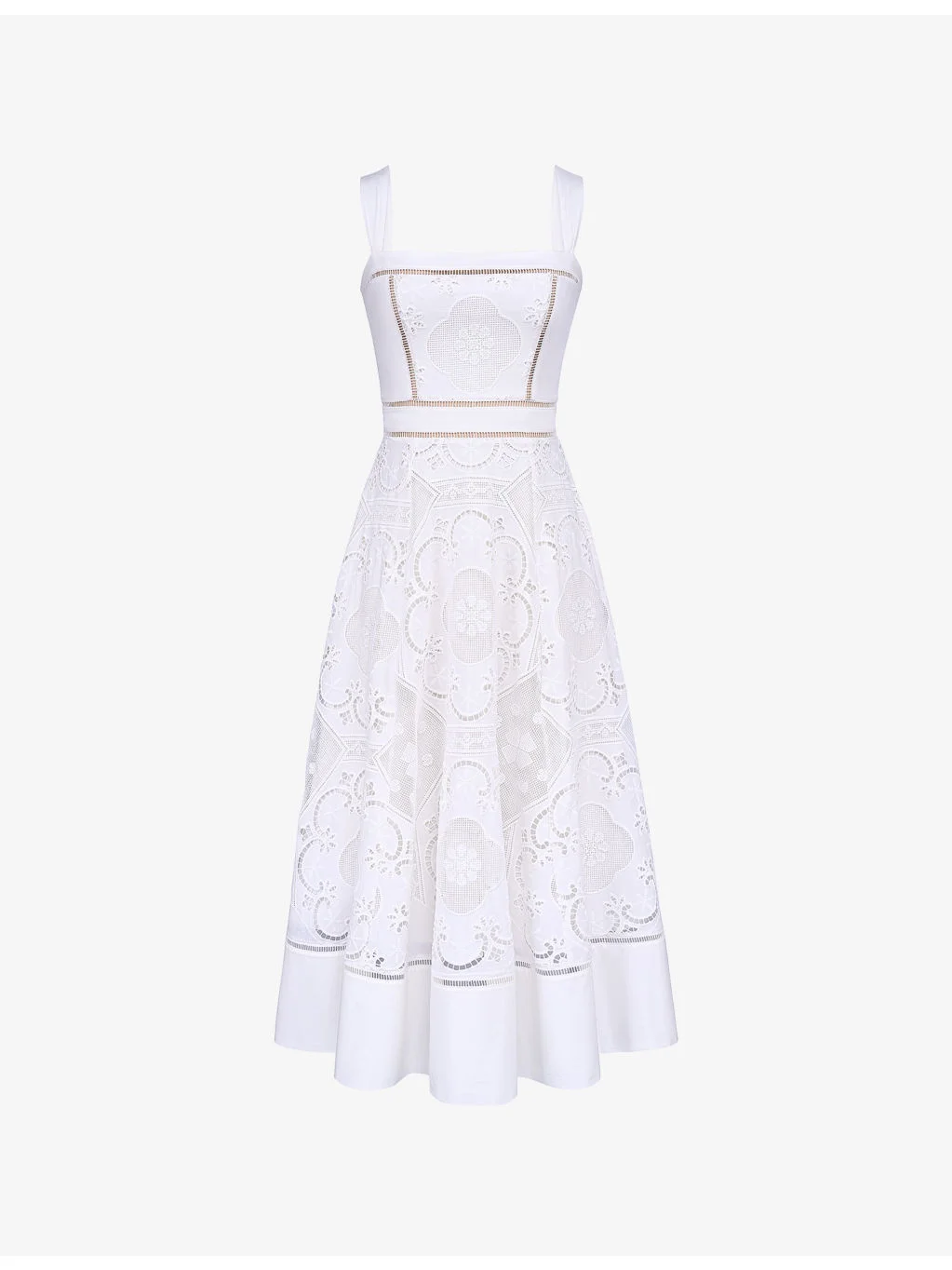 Ava Broderie-Anglaise Stretch-Cotton Midi Dress - 1
