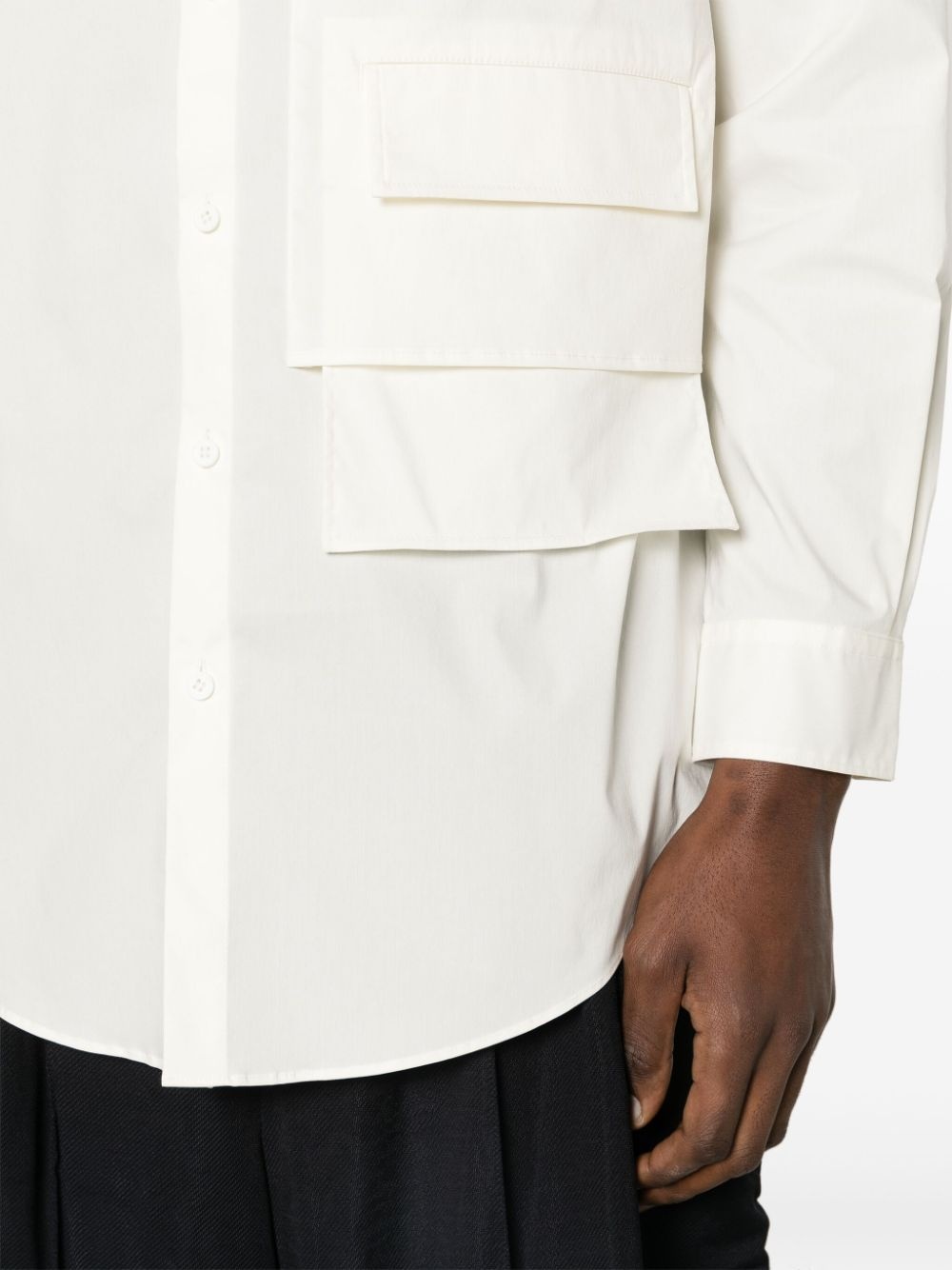 pocket-detailed poplin shirt - 5