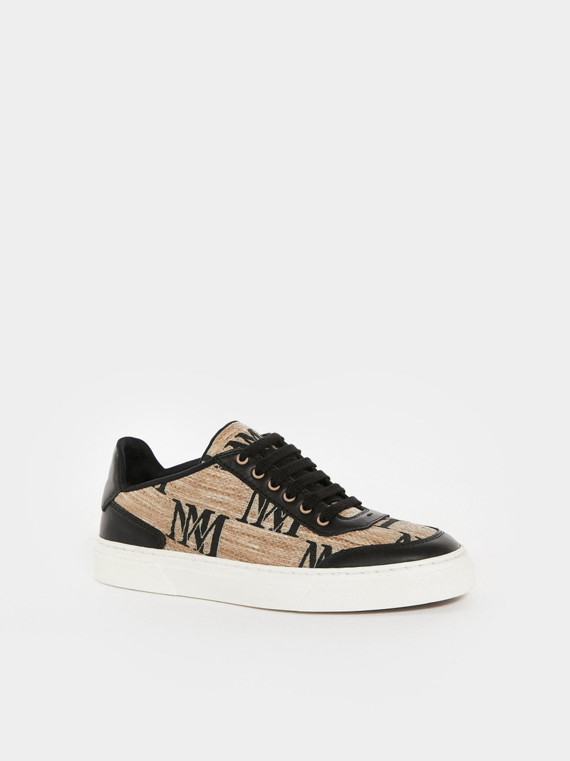 Max Mara LOGOCITY Jacquard raffia-effect fabric trainers outlook