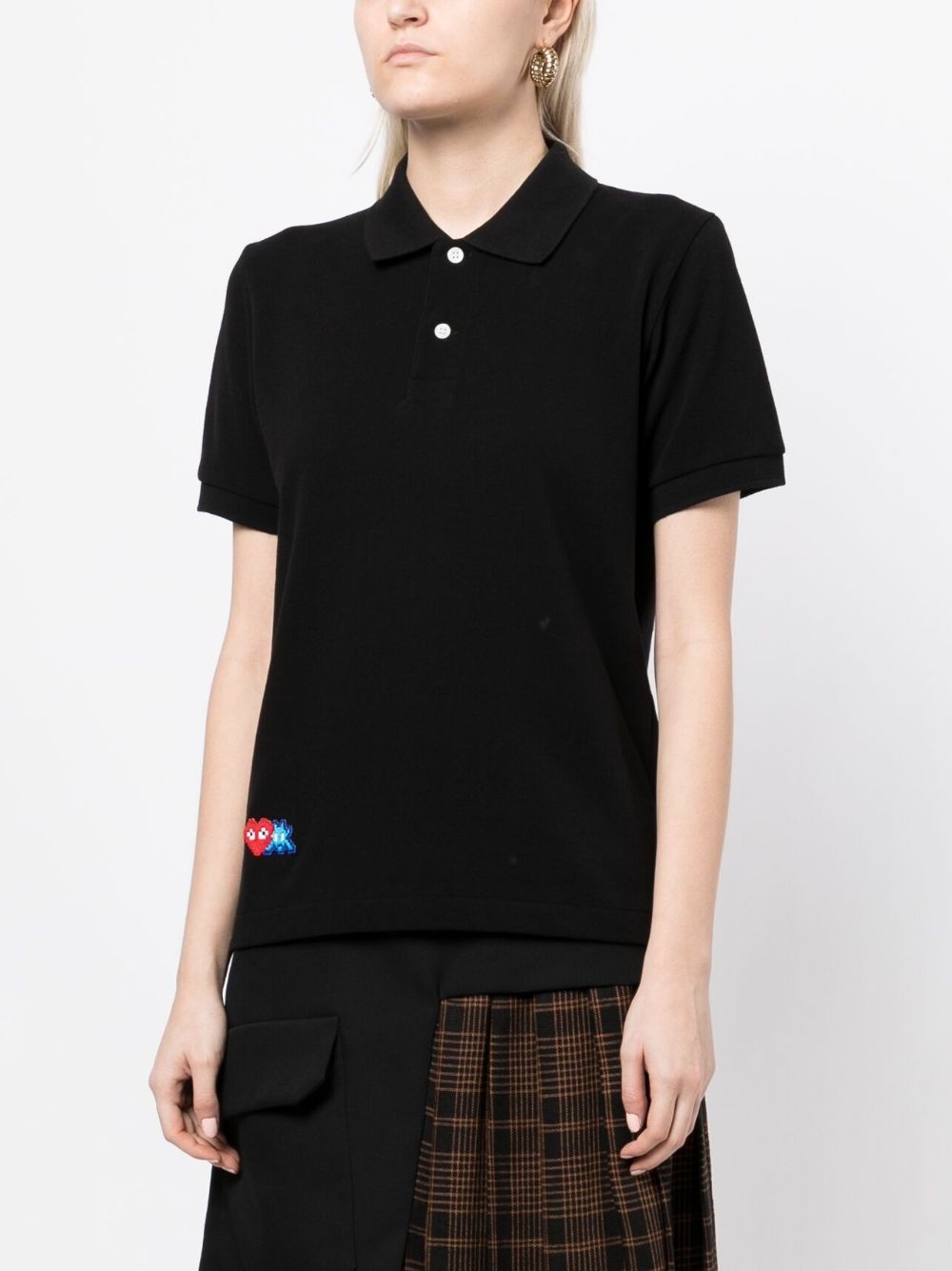 x Invader pixelated-heart polo shirt - 3