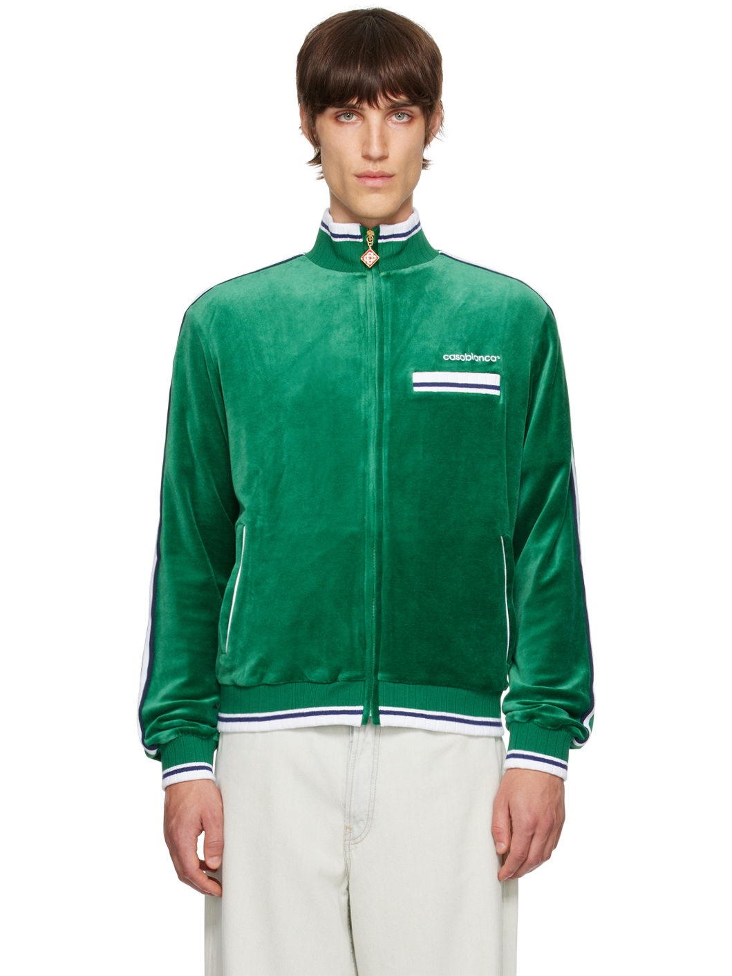 Green Striped Jacket - 1