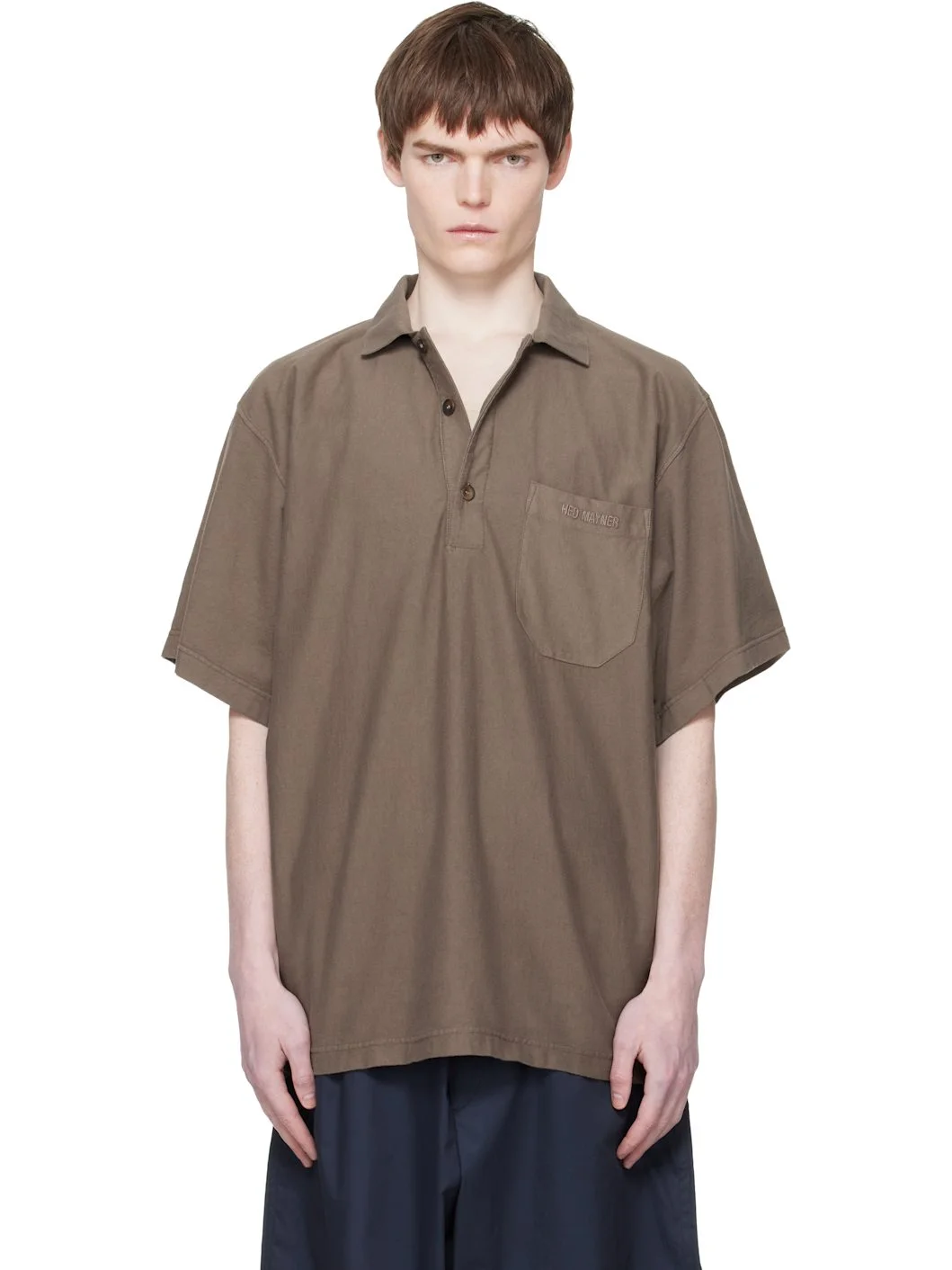 Taupe Garment-Dyed Polo - 1