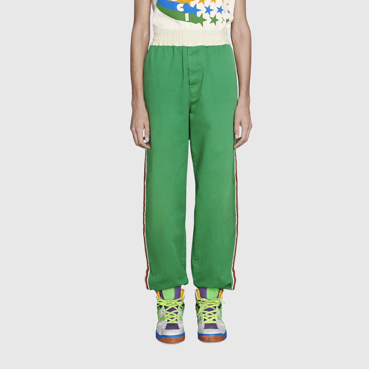 Cotton pant with Gucci vintage logo - 3
