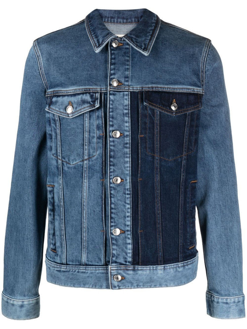 colour-block stretch-cotton denim jacket 1