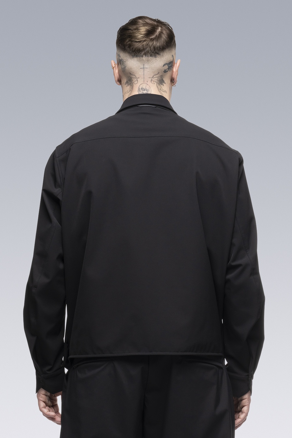 LA10-DS schoeller® Dryskin™  Press Button Shirt Jacket Black - 4