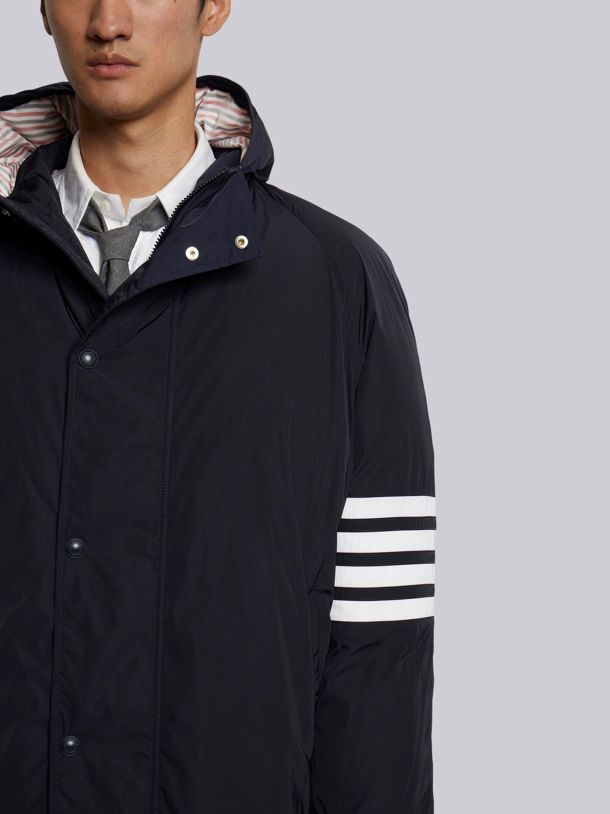 Navy Poly Twill 4-bar Sideline Football Parka - 6