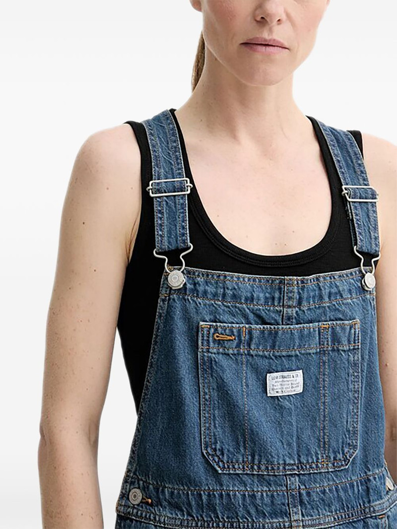 patch pocket denim shortalls 4