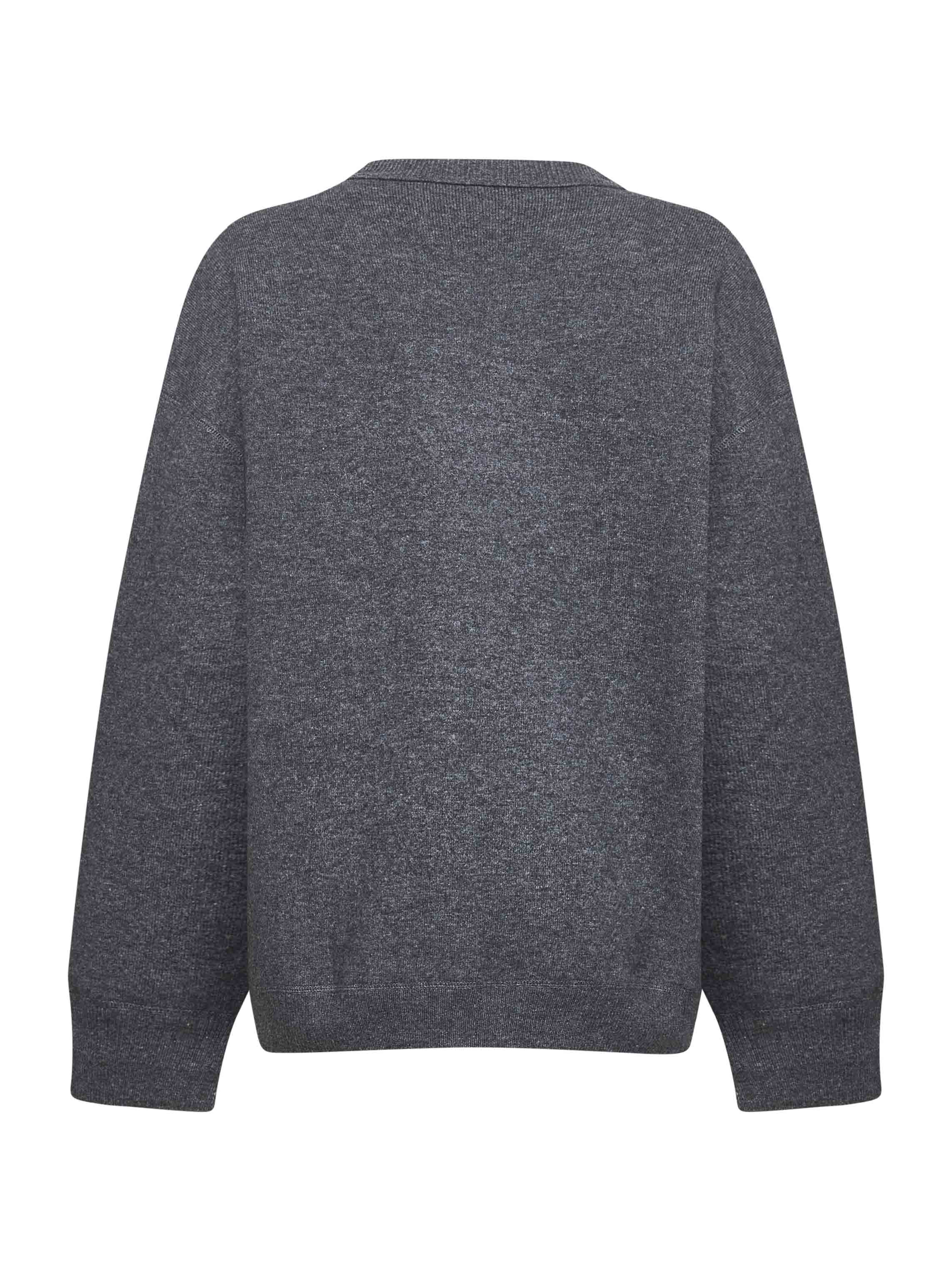 Grey double wool and cashmere Moray sweater - 2