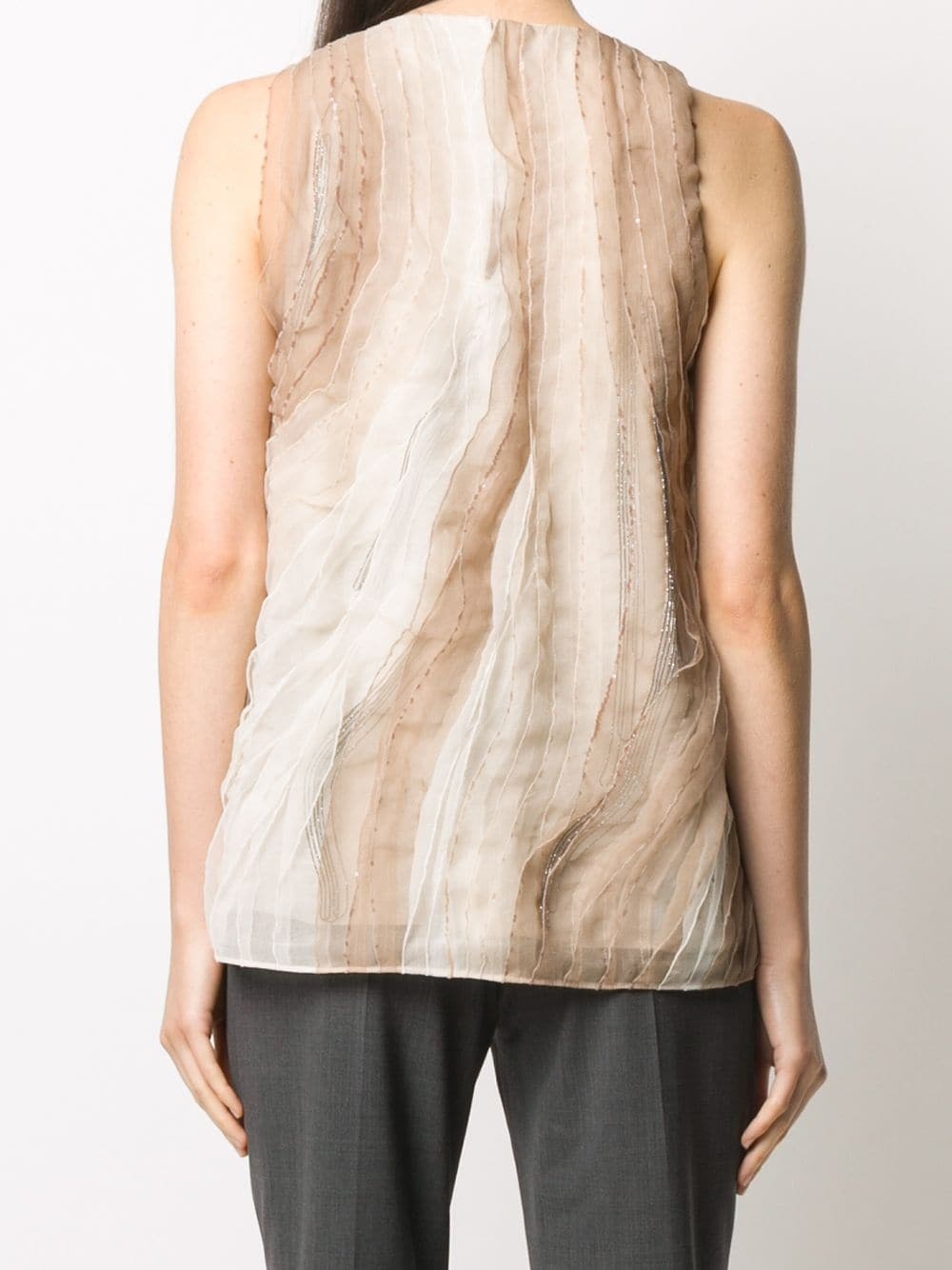 pleated silk top - 4