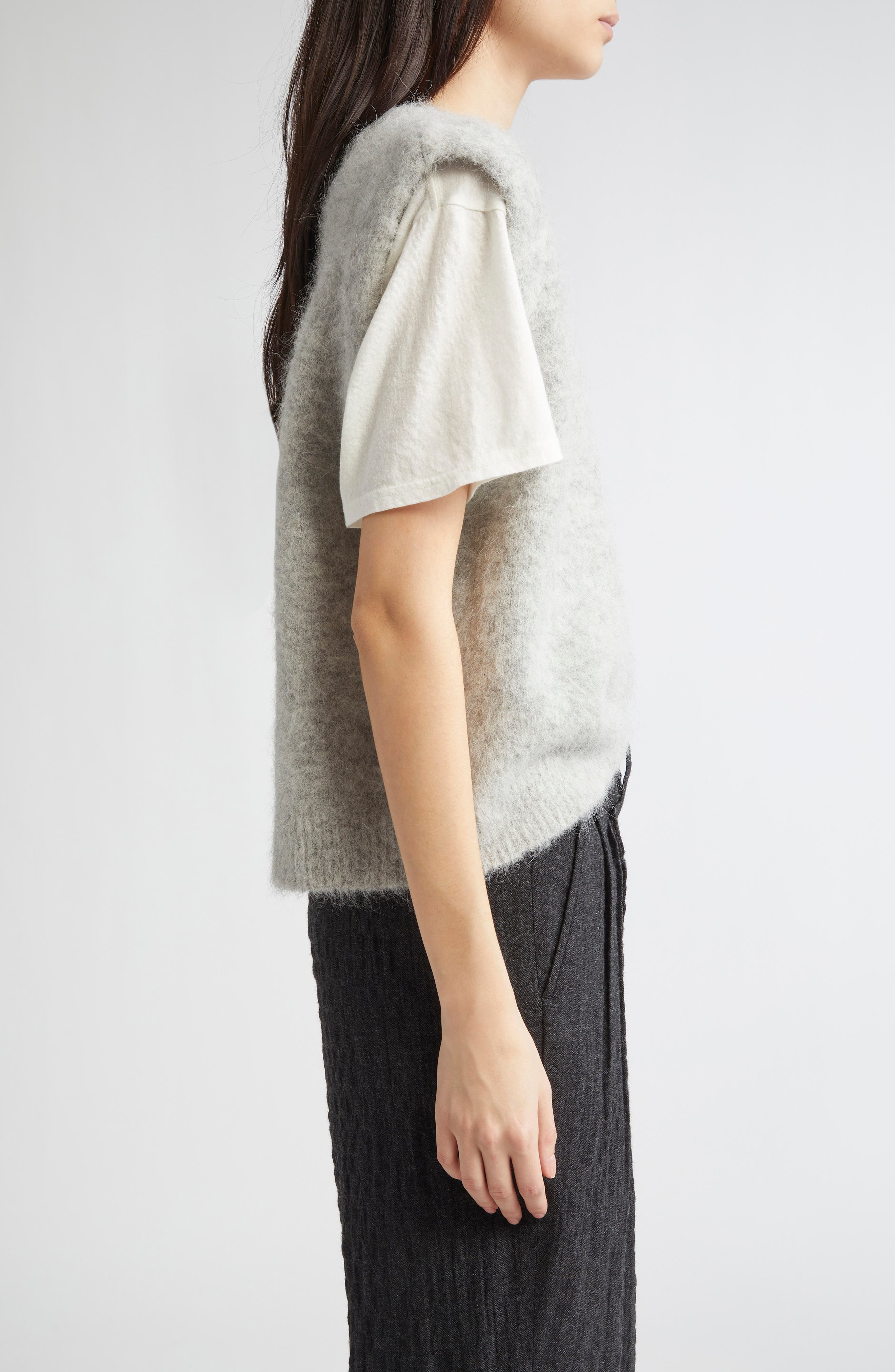 R13 Deep Armhole Sweater Vest in Light Heather Grey at Nordstrom - 4