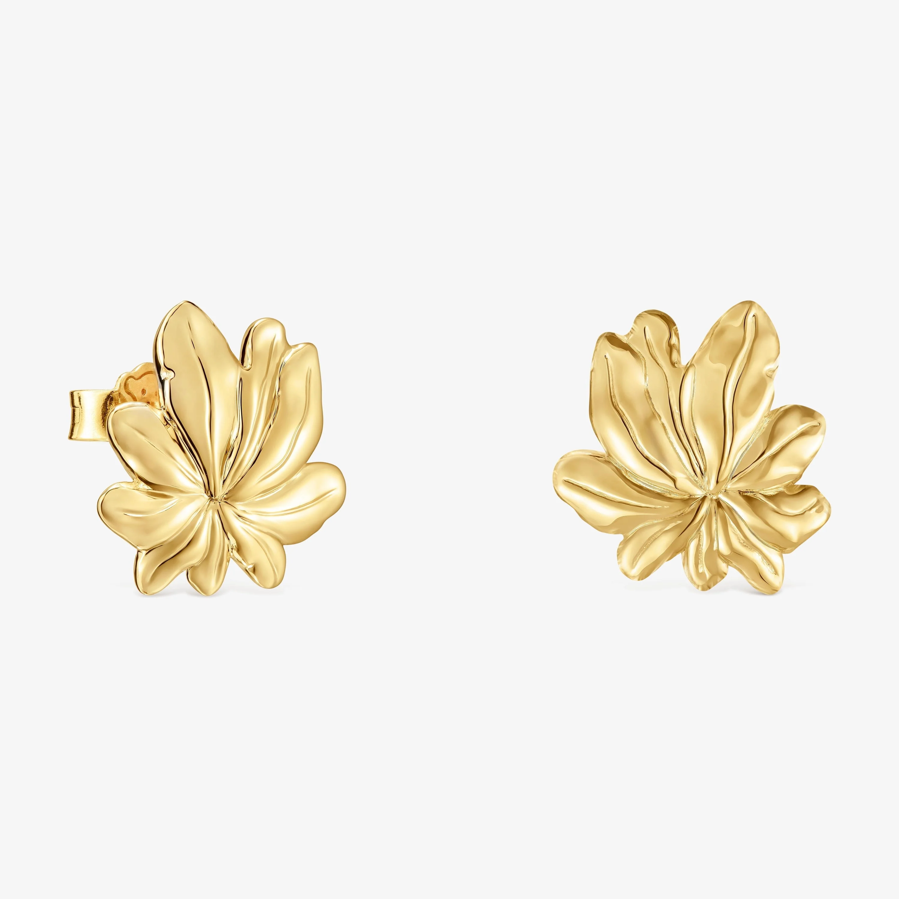 18K gold vermeil Earrings with motif Yagrumo - 1
