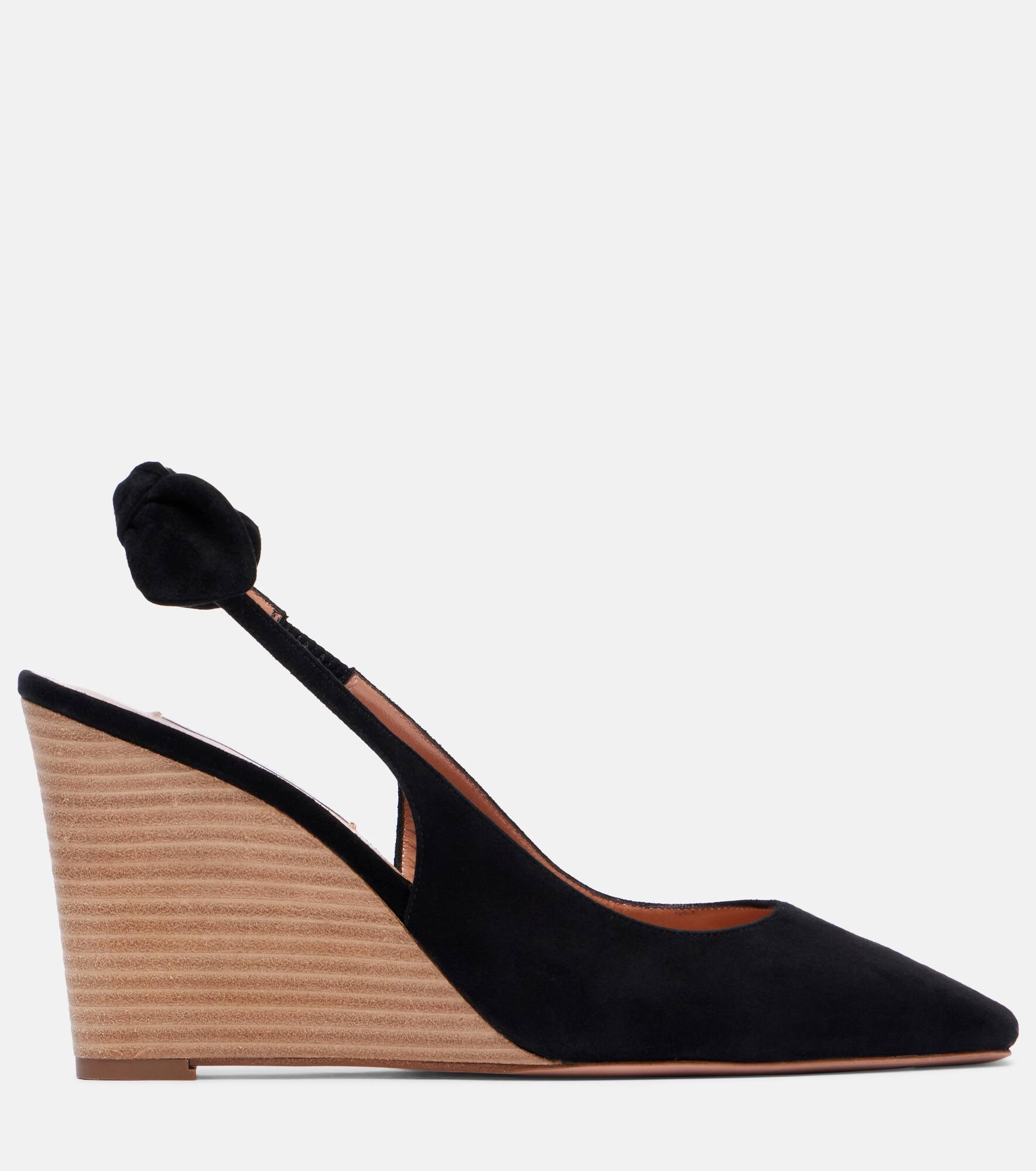 Very Bow Tie 85 suede wedges - 4