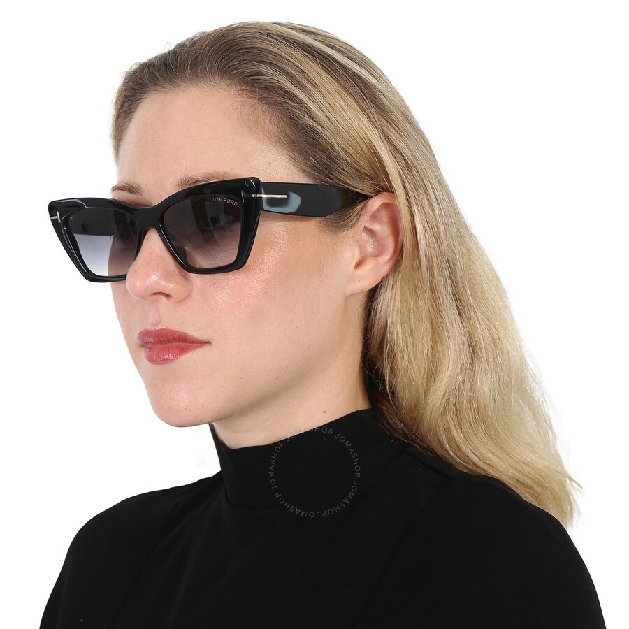 Tom Ford Wyatt Grey Gradient Cat Eye Ladies Sunglasses FT0871 01B 56 - 2