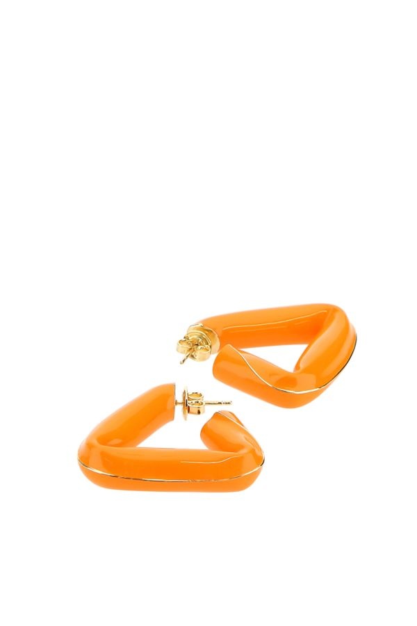 【関税&送料込】Bottega Veneta Orange 925 Silver Fold Earrin Bottega Veneta BOTTEGA VENETA WOMAN Orange 925 Silver Fold