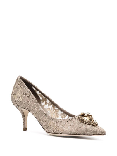 Dolce & Gabbana Heart plaque lace pumps outlook