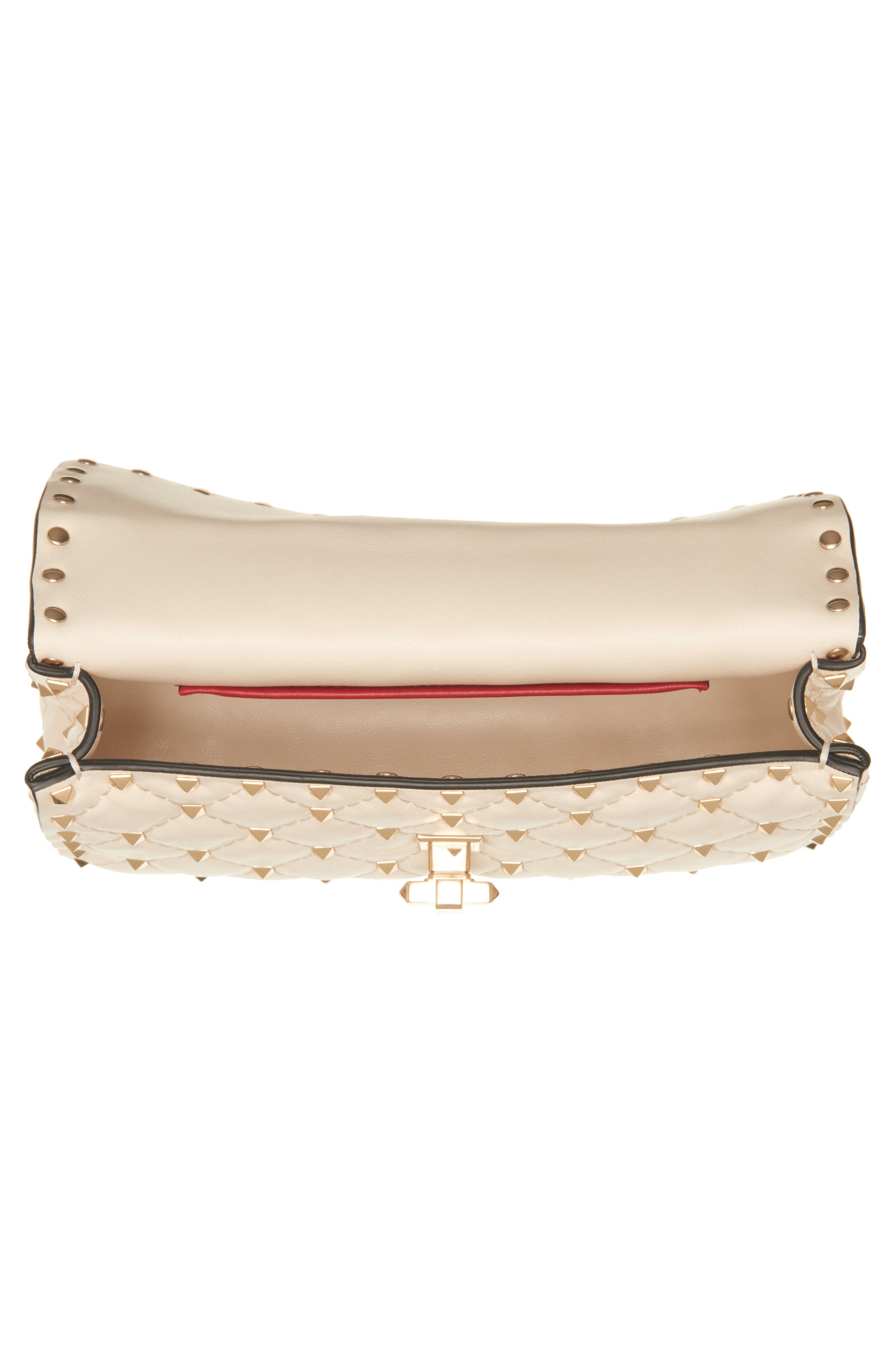Valentino Garavani Small Rockstud Spike Leather Shoulder Bag in Light Ivory at Nordstrom - 5