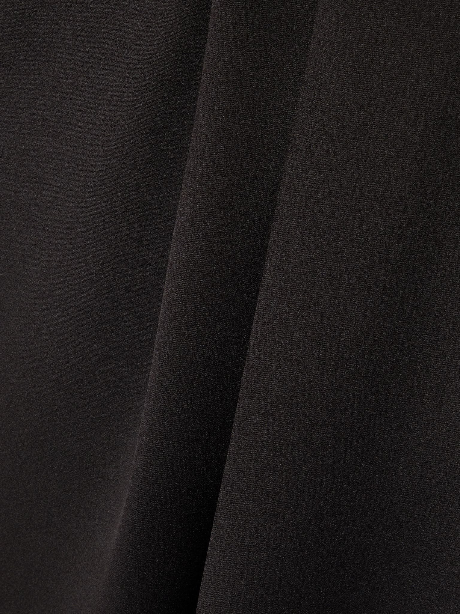 Pleated silk-satin straight-leg pants Black - 5