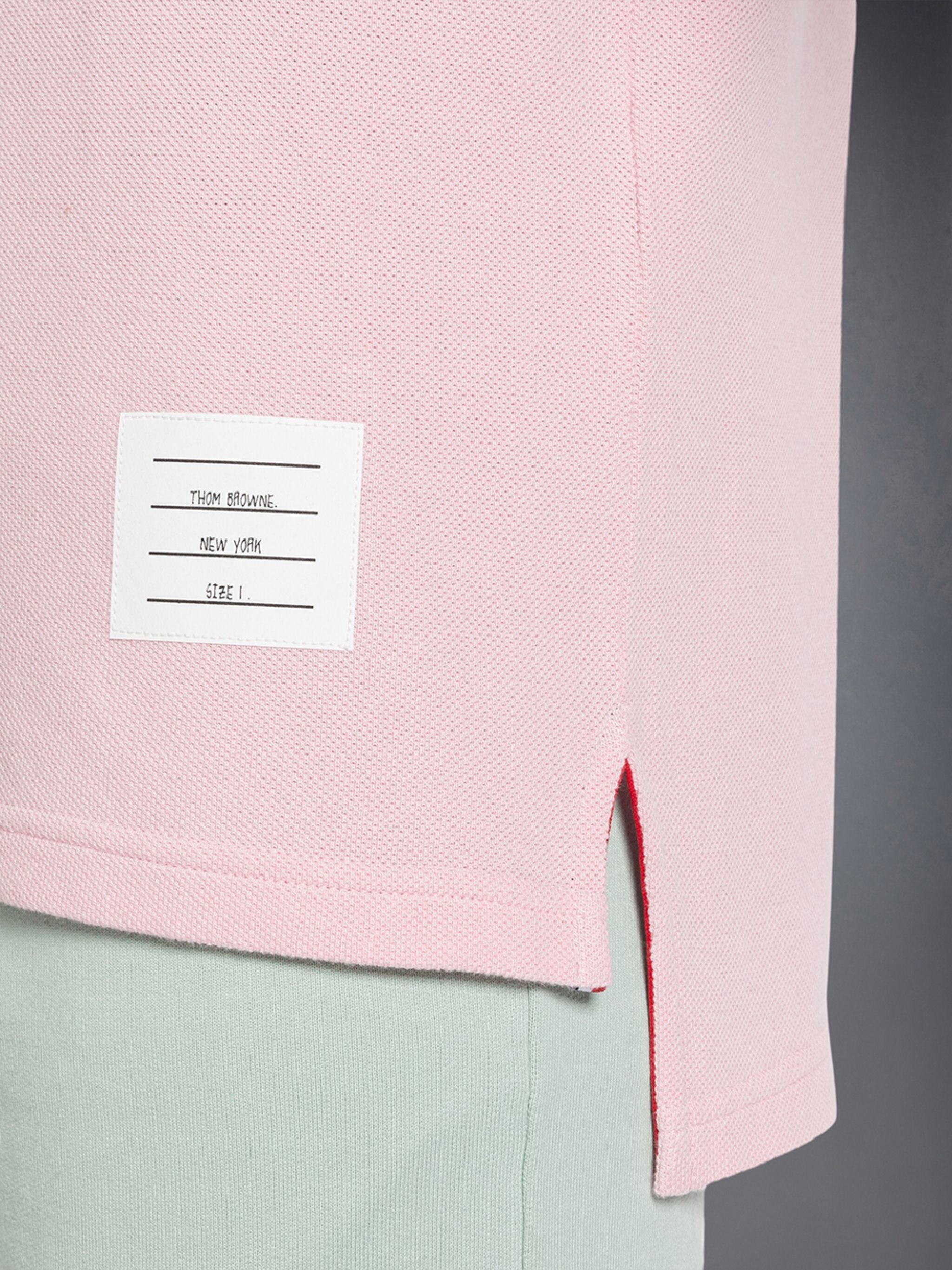 Thom Browne Classic Pique 4-Bar Short Sleeve Polo | REVERSIBLE