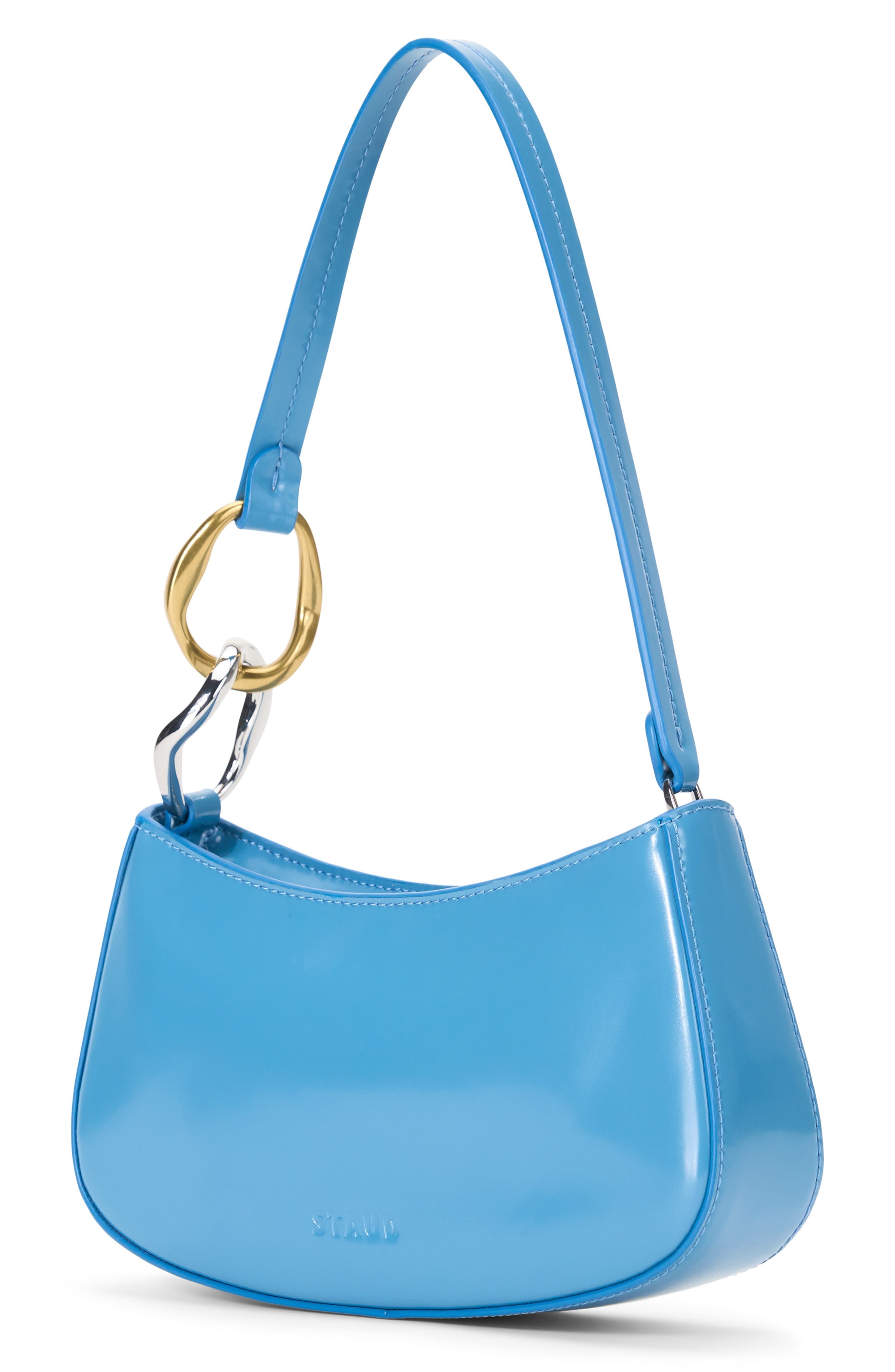 STAUD Ollie Leather Shoulder Bag in Staud Blue at Nordstrom - 2