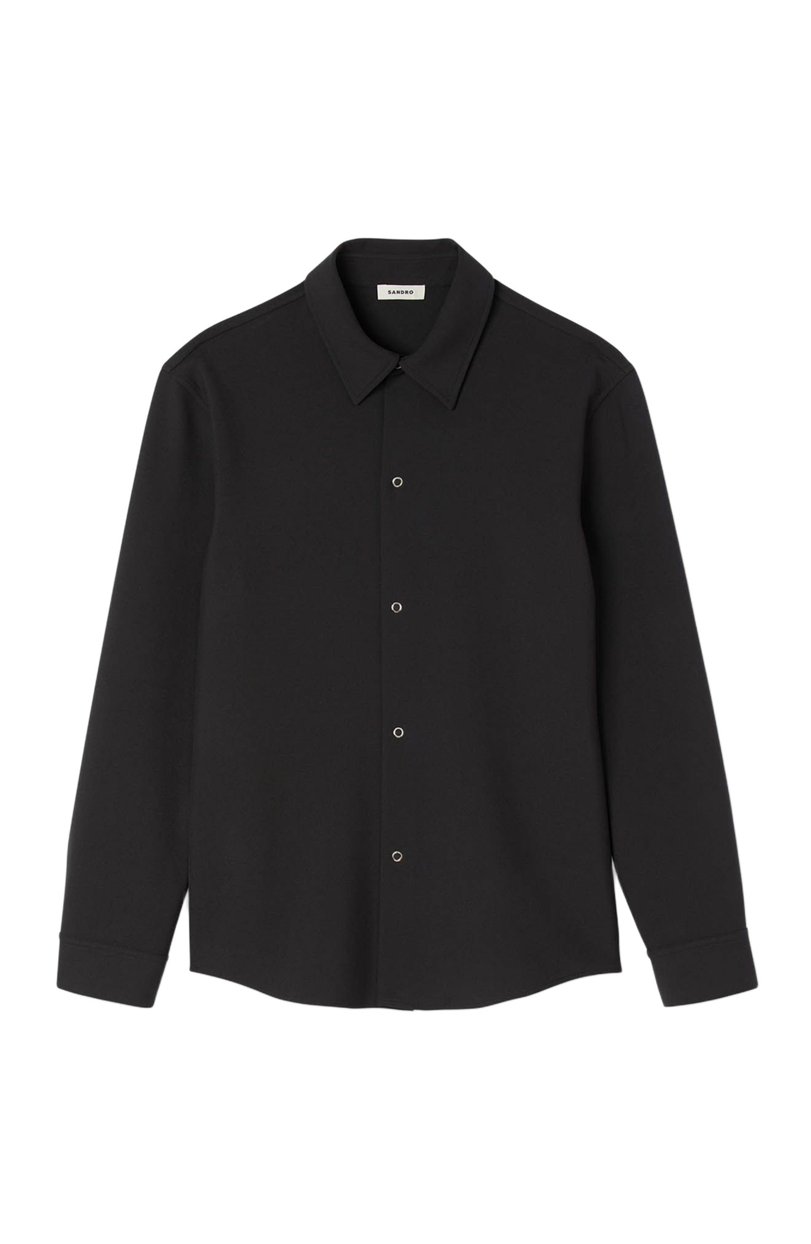 SANDRO Long-sleeved jersey shirt in Dark Grey at Nordstrom - 5