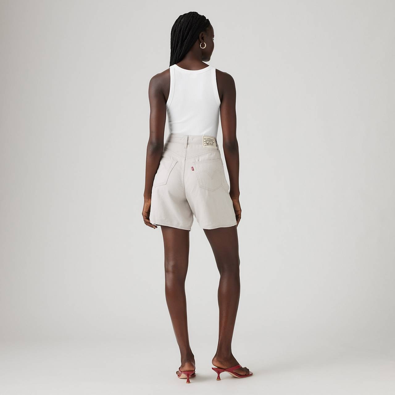 HIGH RISE BAGGY LINEN BLEND LIGHTWEIGHT WOMEN'S SHORTS - 5