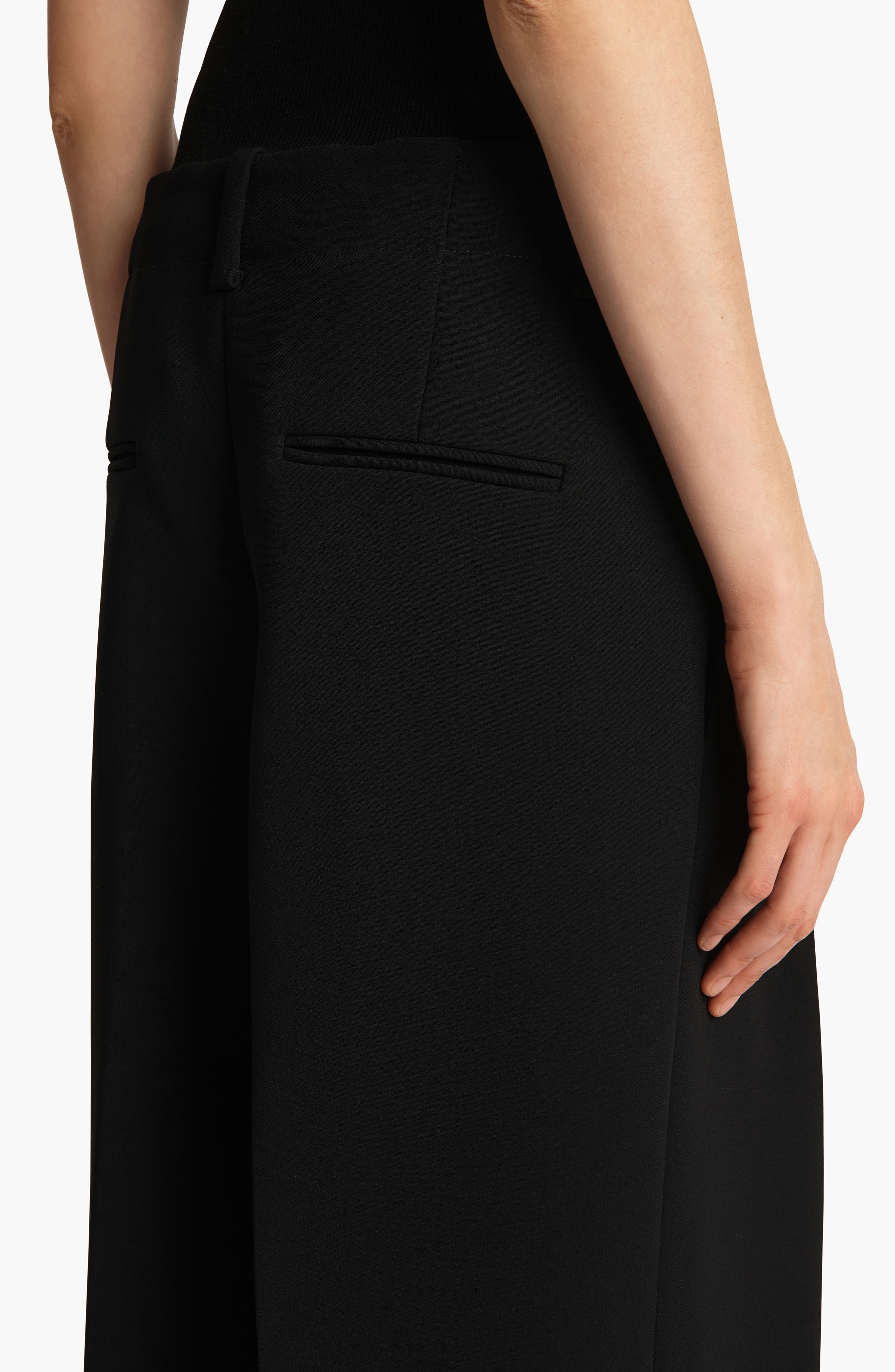 Khaite Lenton Pleated Straight Leg Pants in Black at Nordstrom - 4