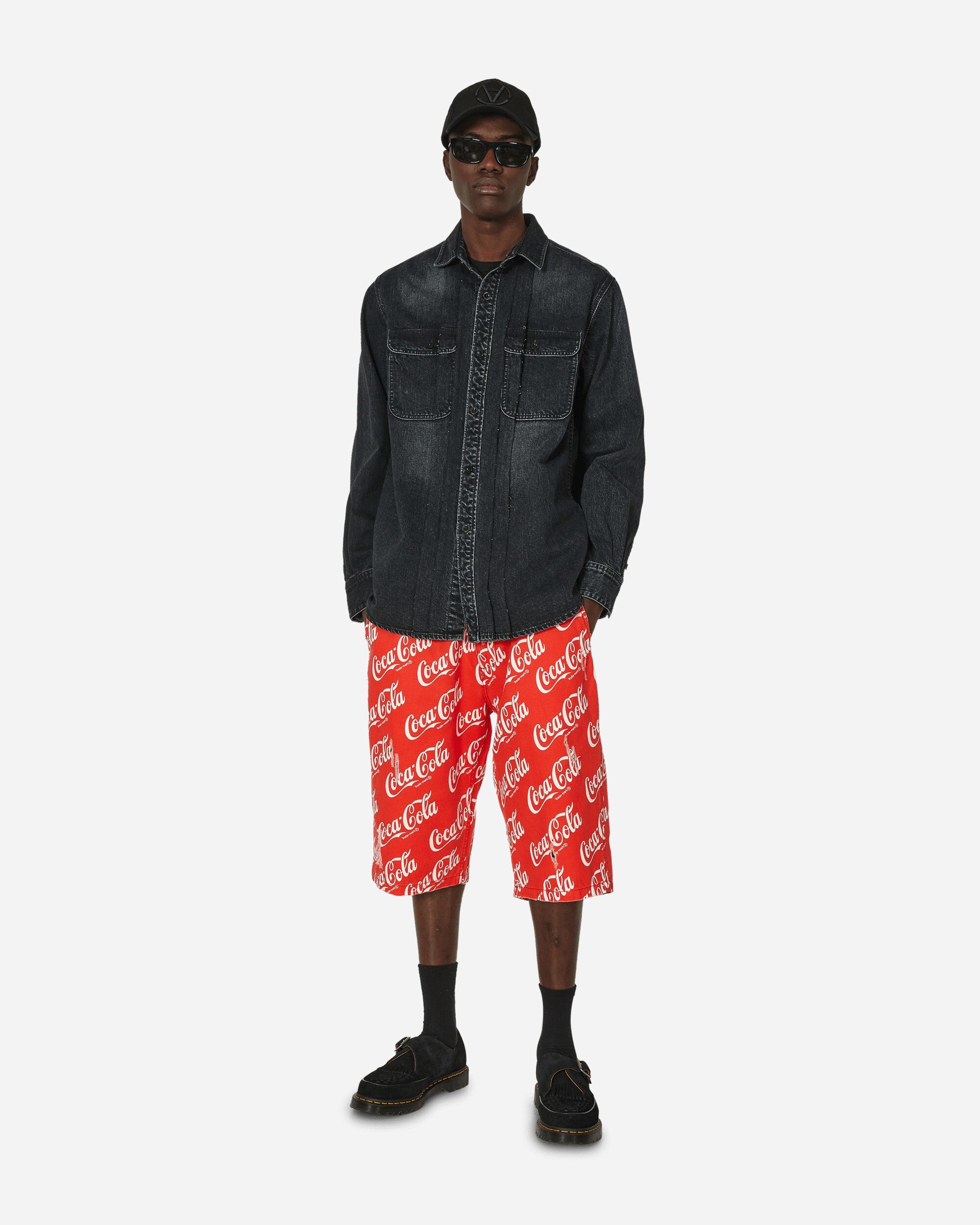 Coca-Cola Printed Canvas Shorts Red - 4